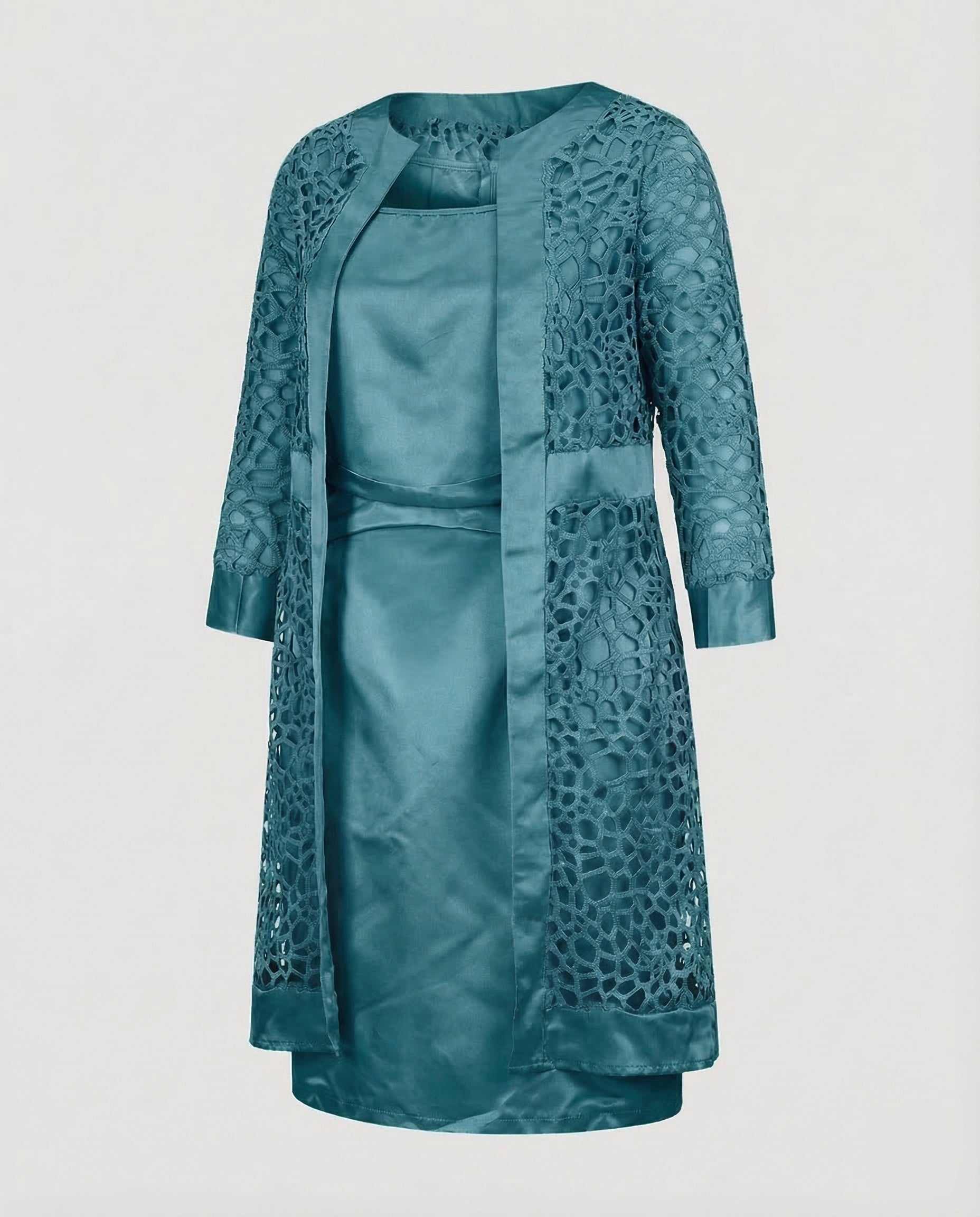 Robe Cardigan en Dentelle Élégante pour Femmes en 2 Pièces | Mode Heidi