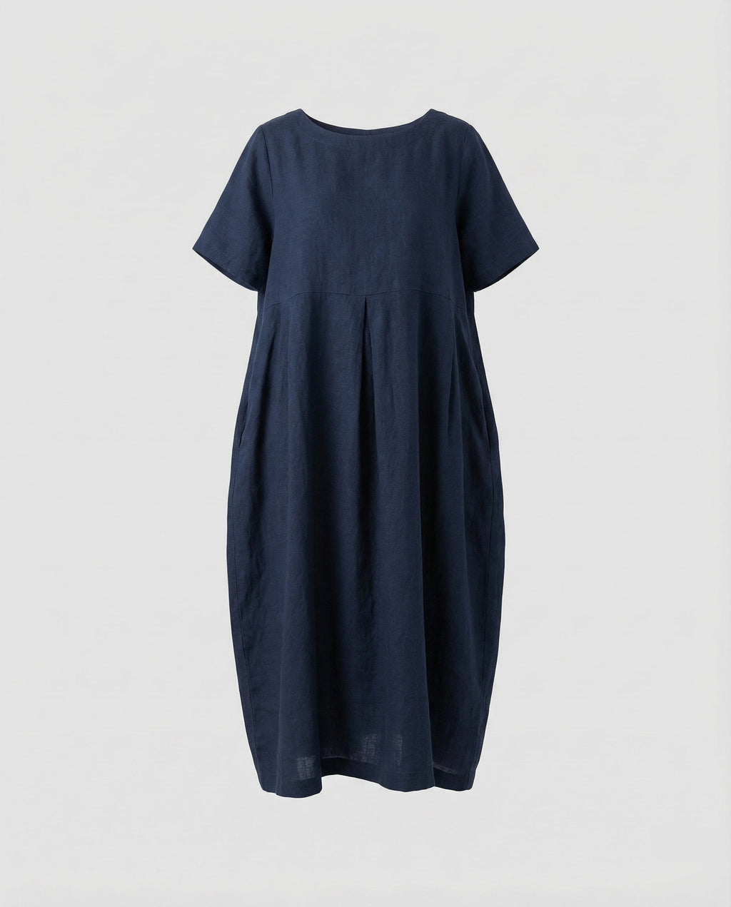 Robe Maxi en Lin avec Plis Avant Flottants pour Femmes
