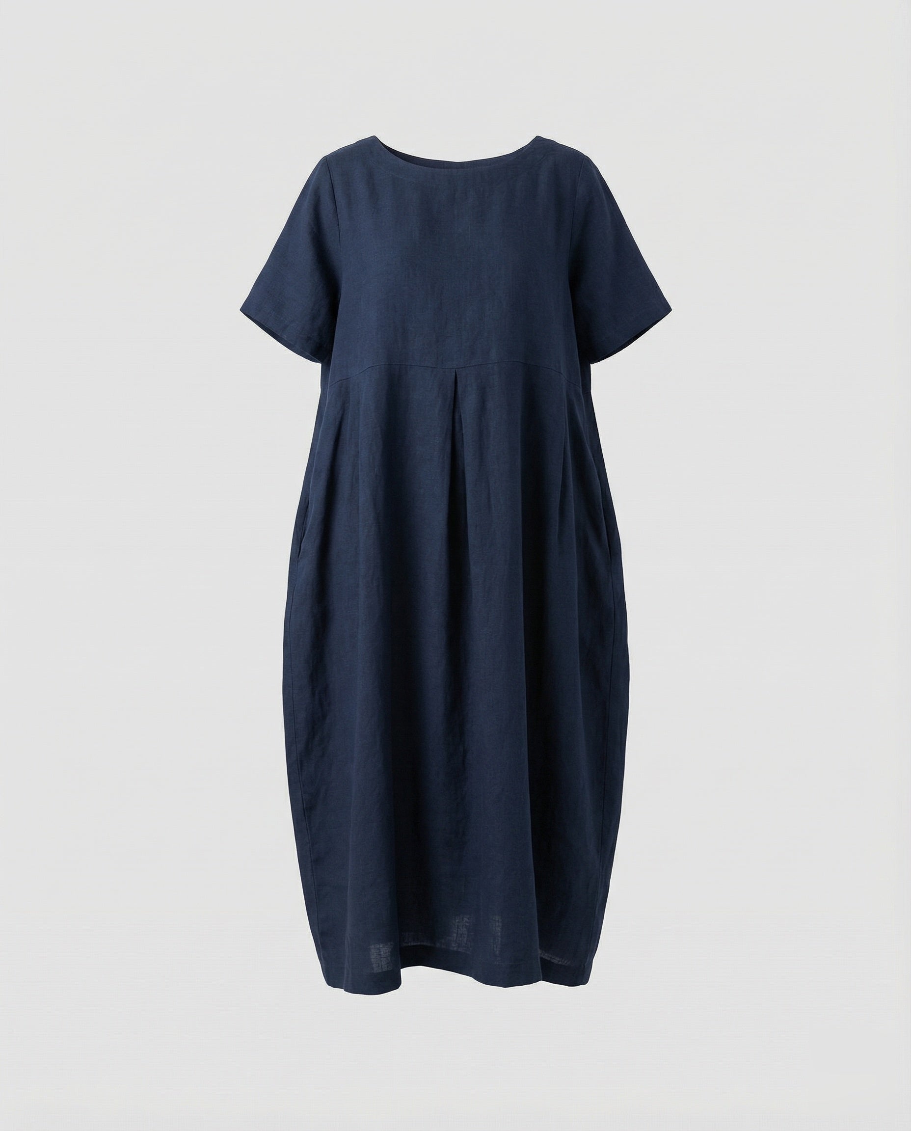 Robe Maxi en Lin avec Plis Avant Flottants pour Femmes