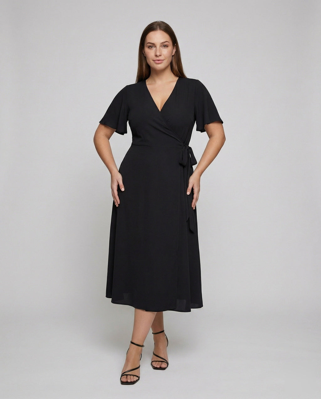 Robe portefeuille féminine à décolleté en V pour femmes
