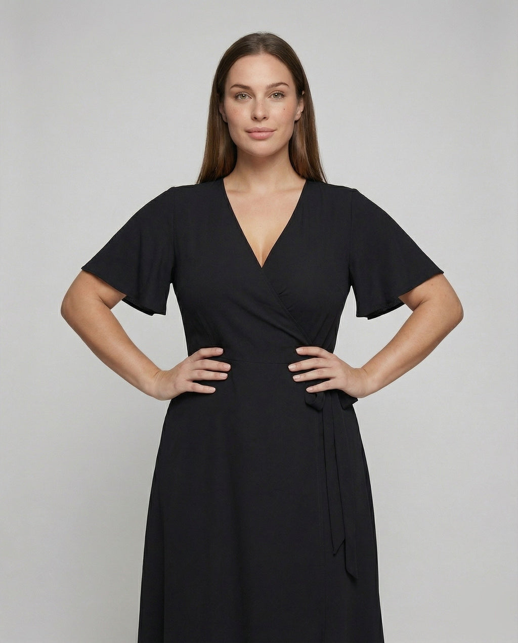 Robe portefeuille féminine à décolleté en V pour femmes