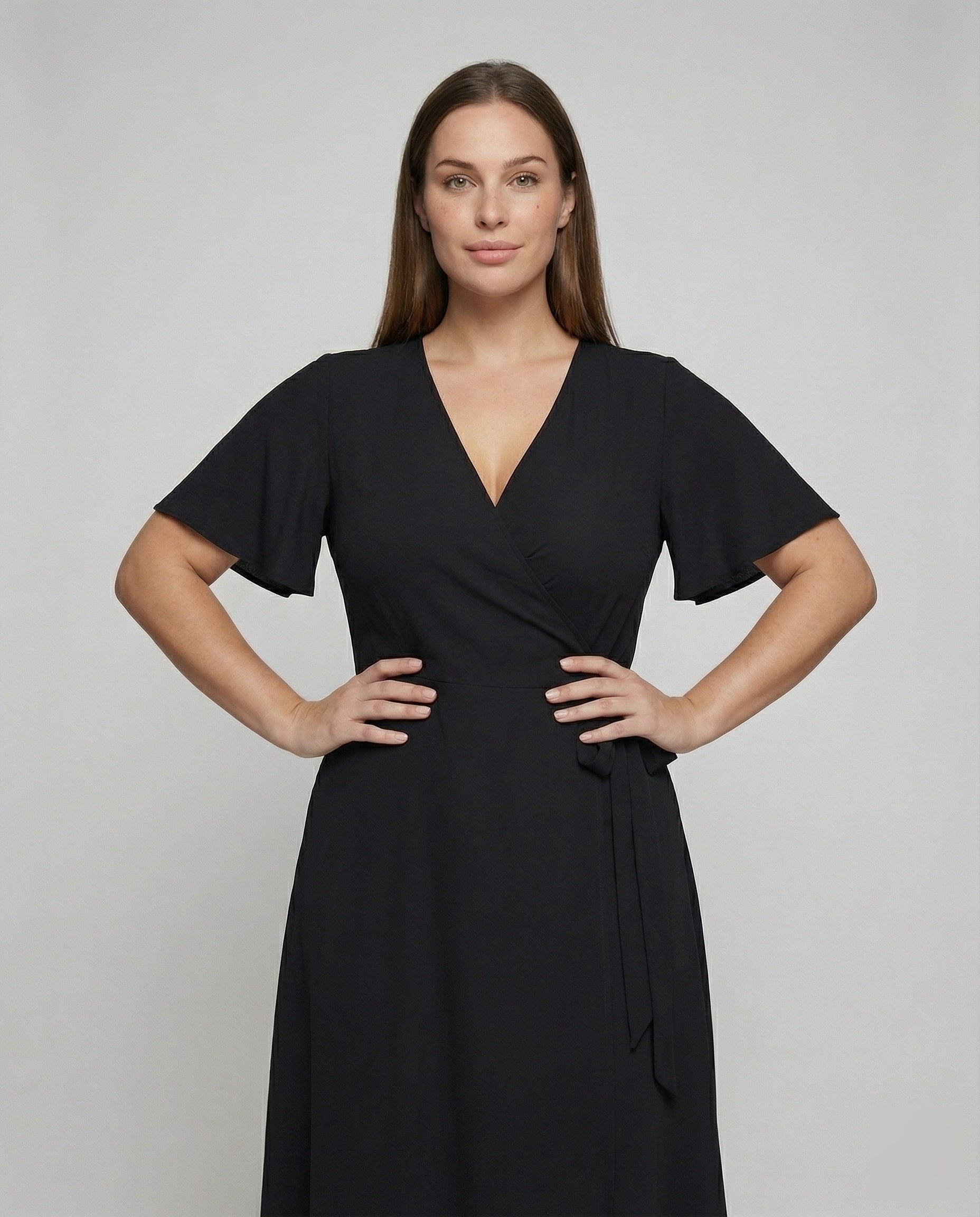 Robe portefeuille féminine à décolleté en V pour femmes