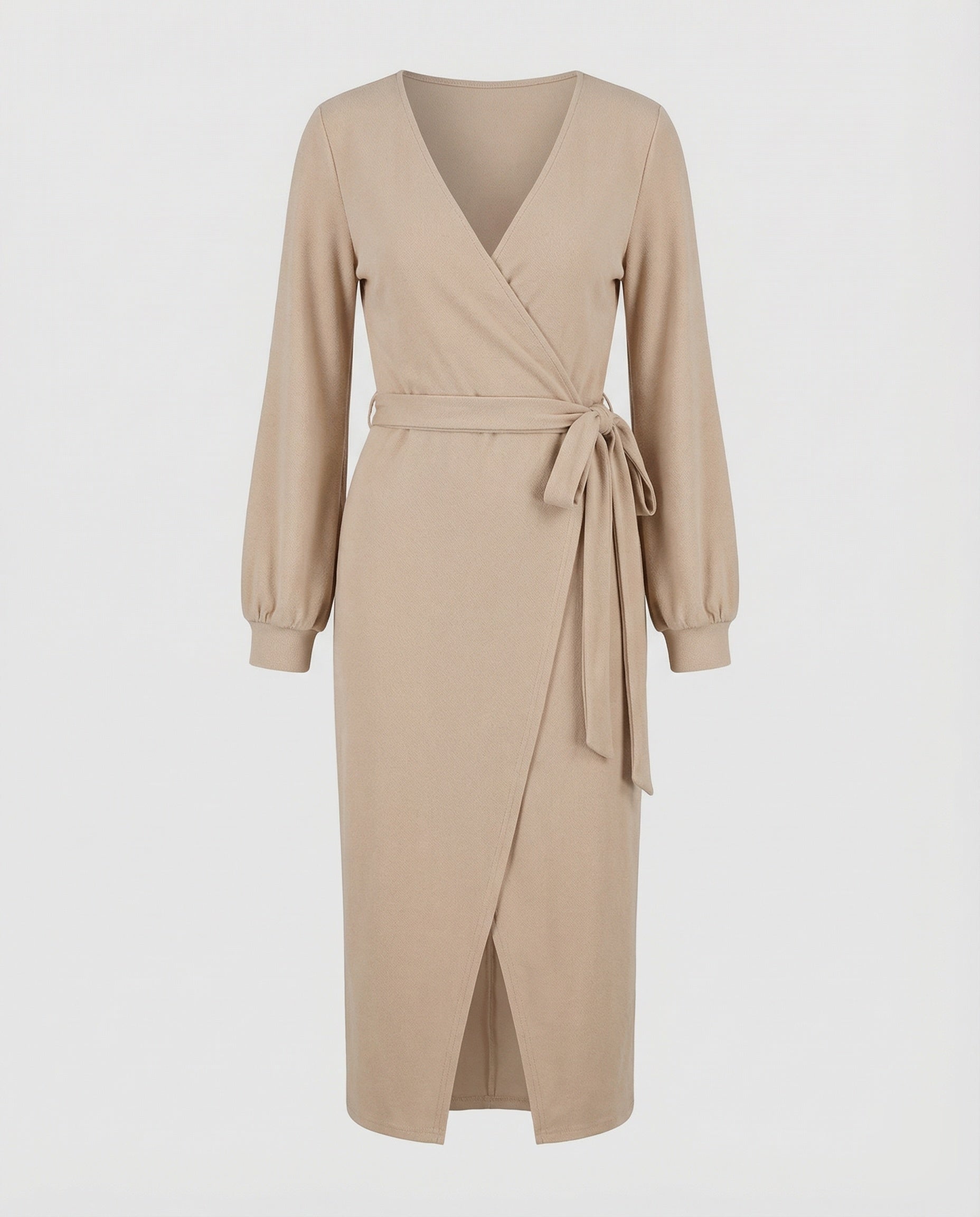Robe midi en tricot fin pour femmes avec effet drapé
