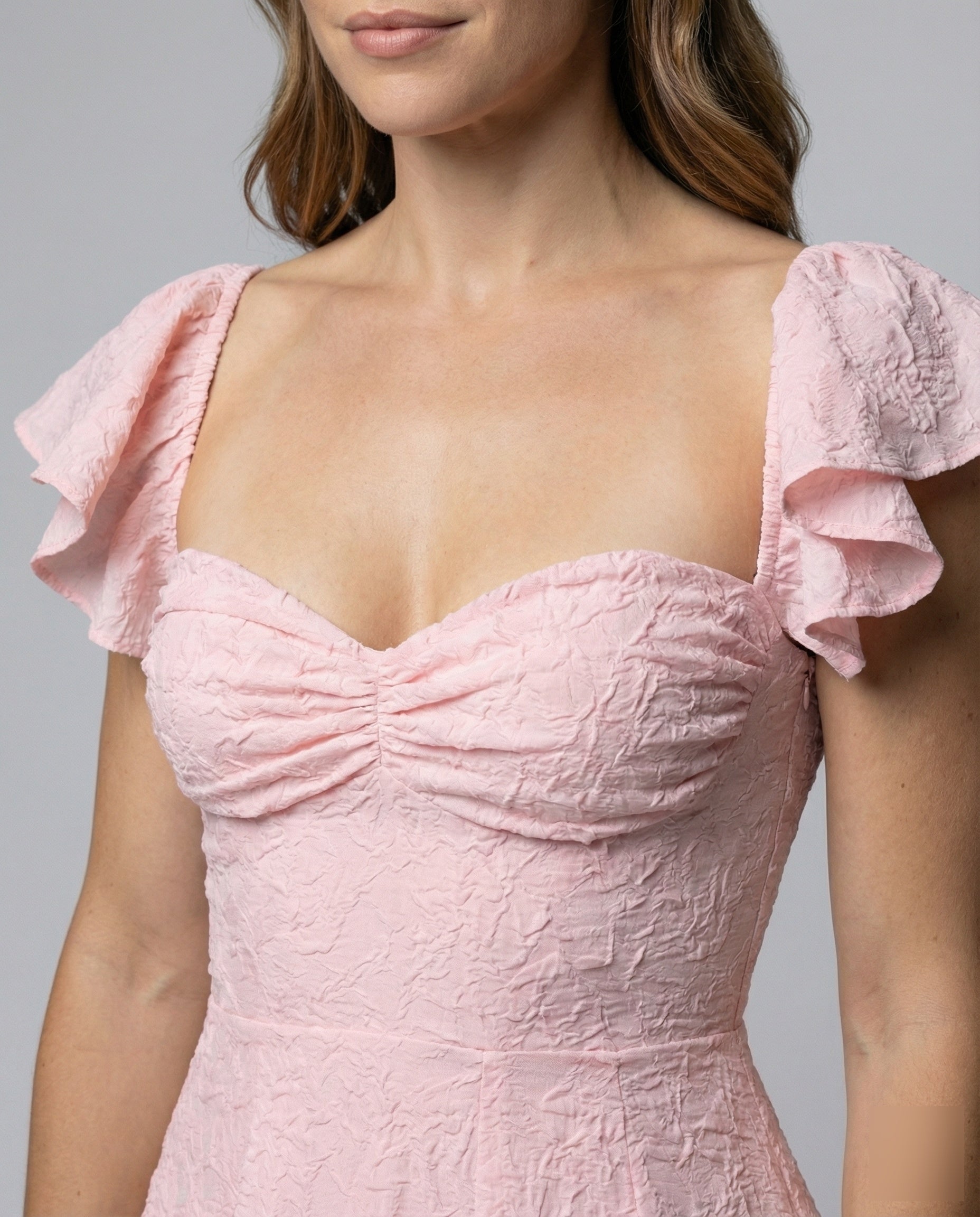 Robe midi femme avec jupe en jacquard