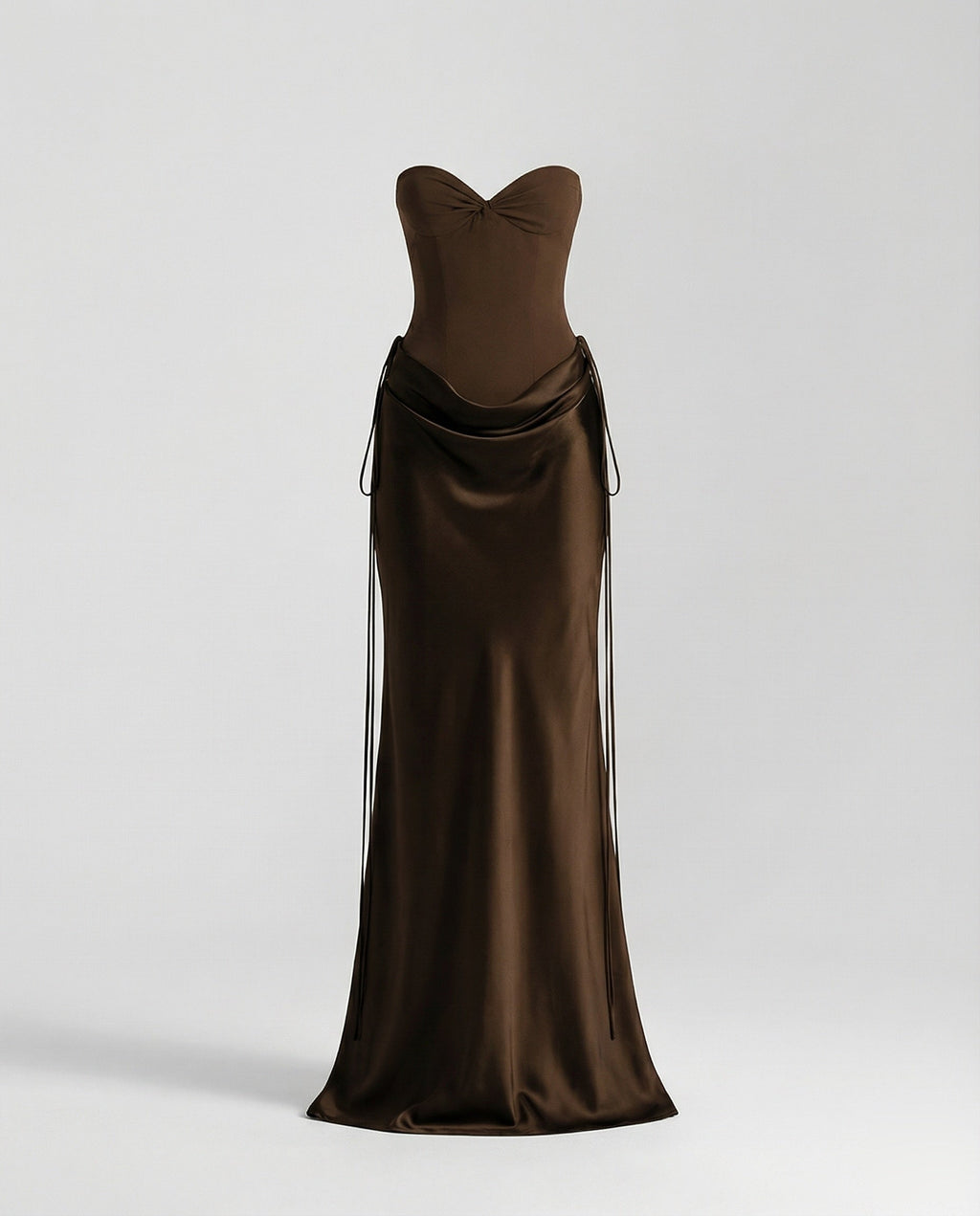 Robe maxi corset sans manches en satin pour femmes