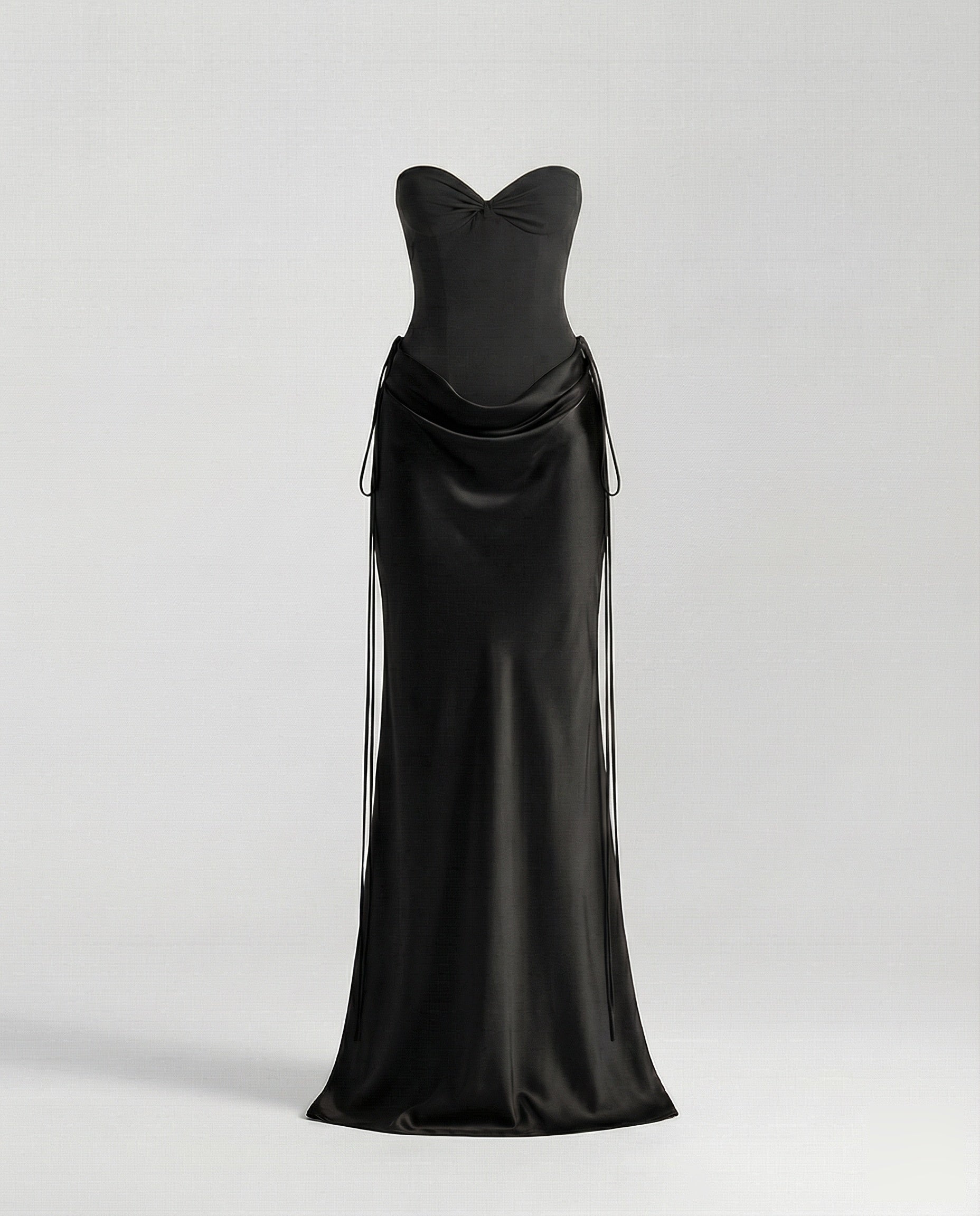 Robe maxi corset sans manches en satin pour femmes