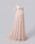 Robe maxi de grossesse en dentelle avec traîne