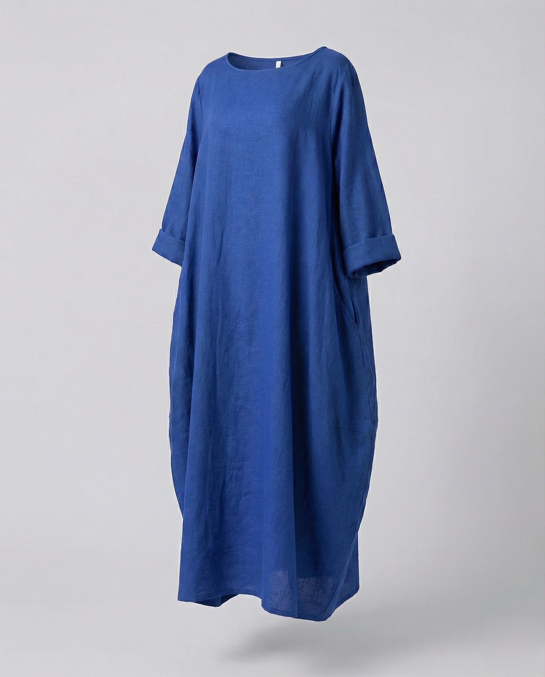 Robe longue en lin pour femmes avec ourlet en ballon