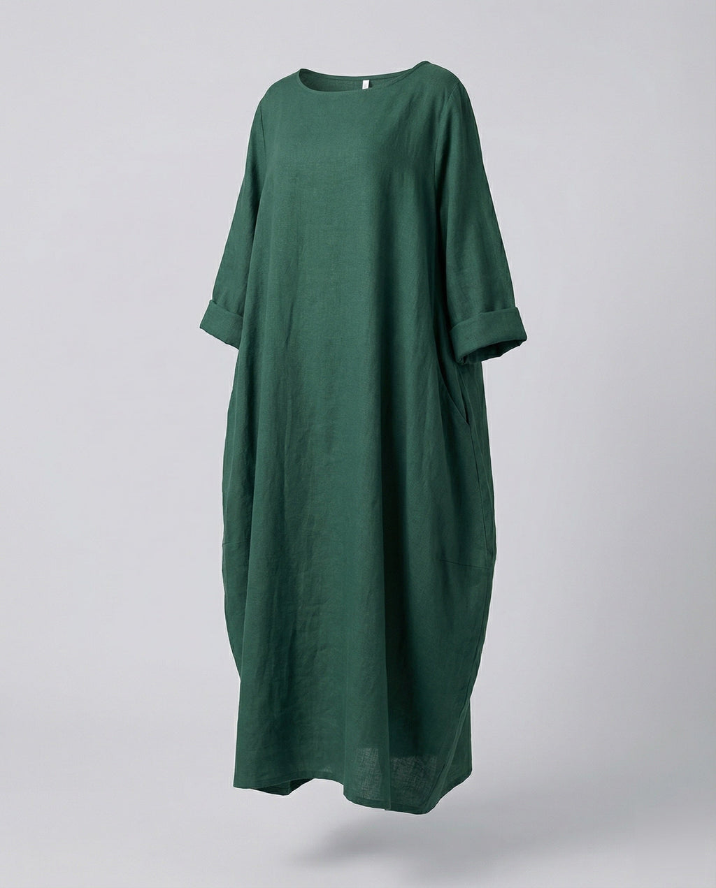 Robe longue en lin pour femmes avec ourlet en ballon