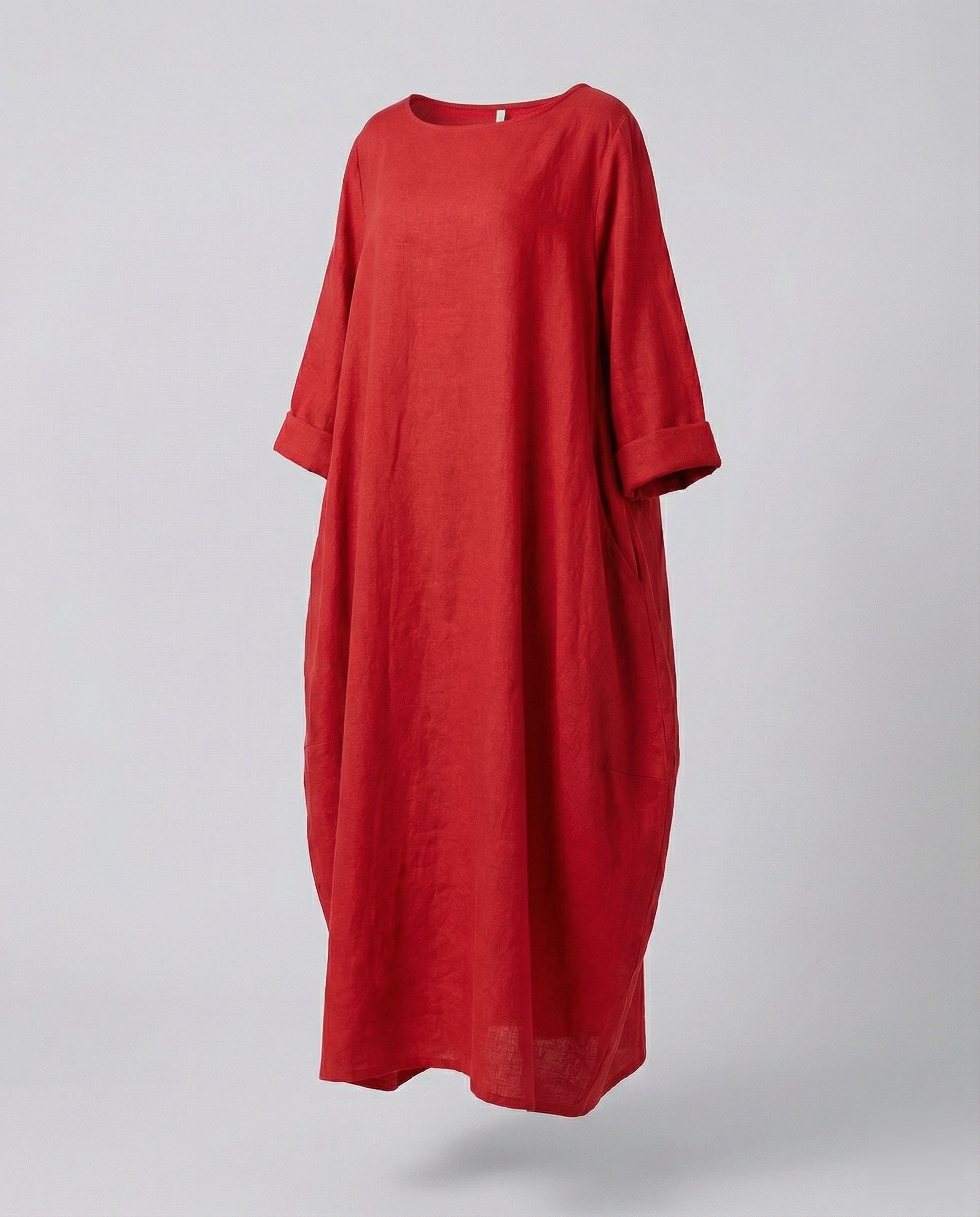 Robe longue en lin pour femmes avec ourlet en ballon