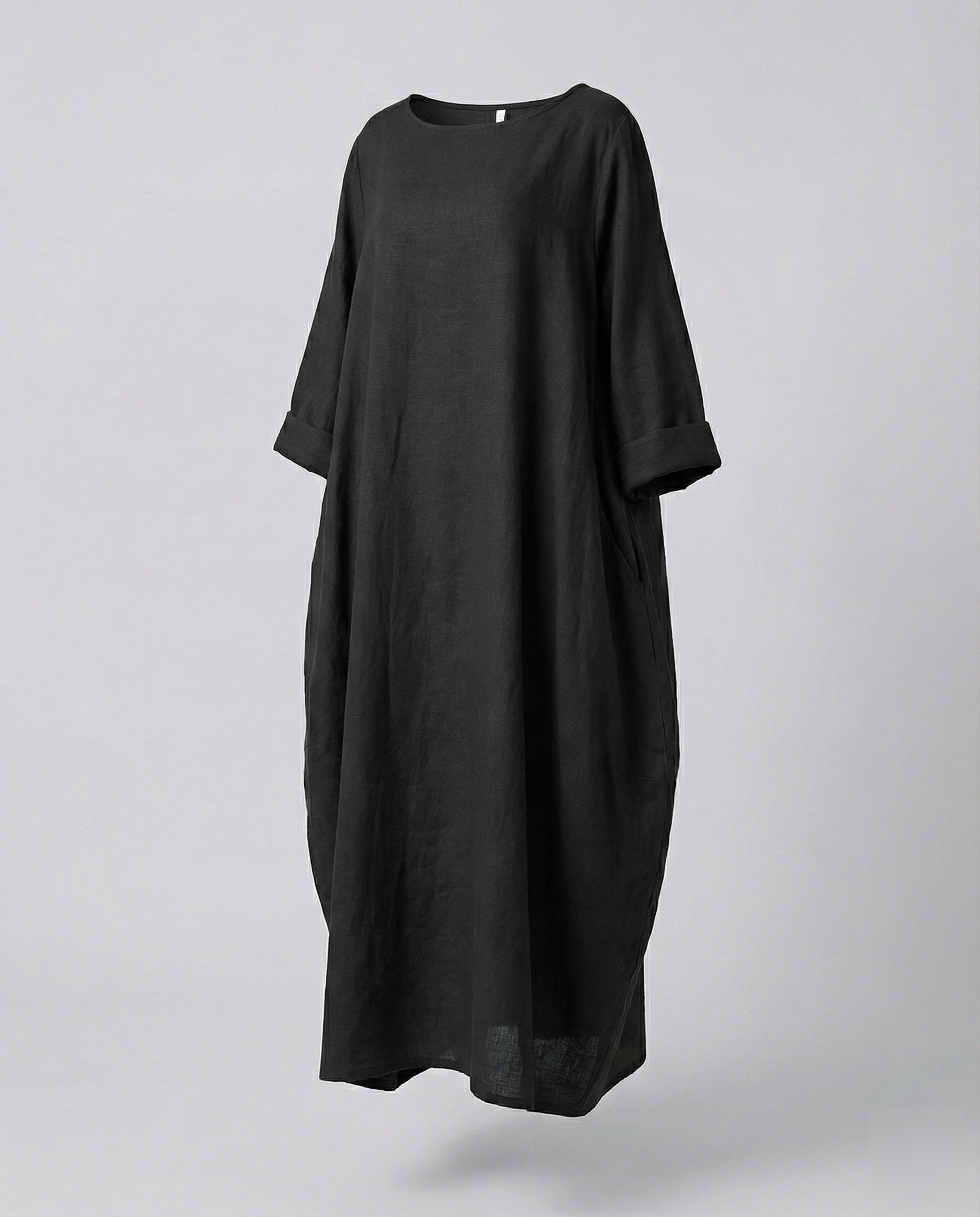 Robe longue en lin pour femmes avec ourlet en ballon