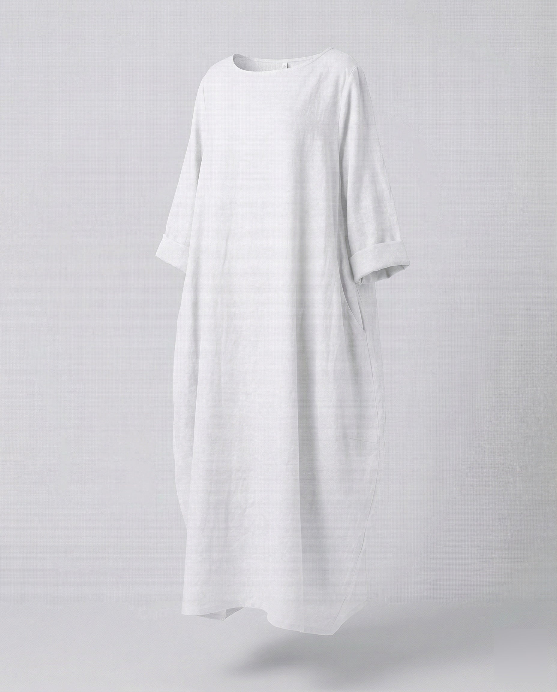 Robe longue en lin pour femmes avec ourlet en ballon