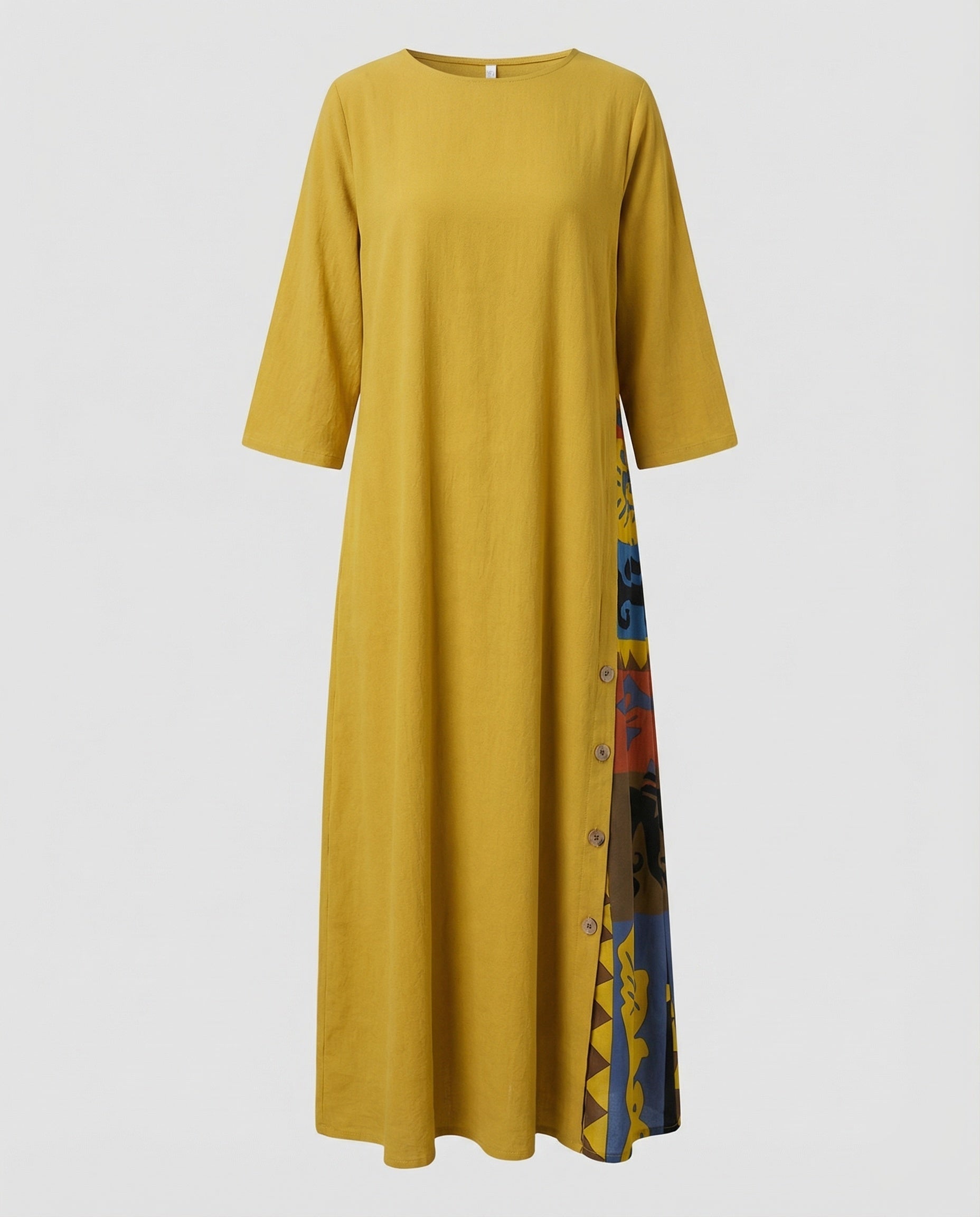 Robe maxi femme avec insert imprimé