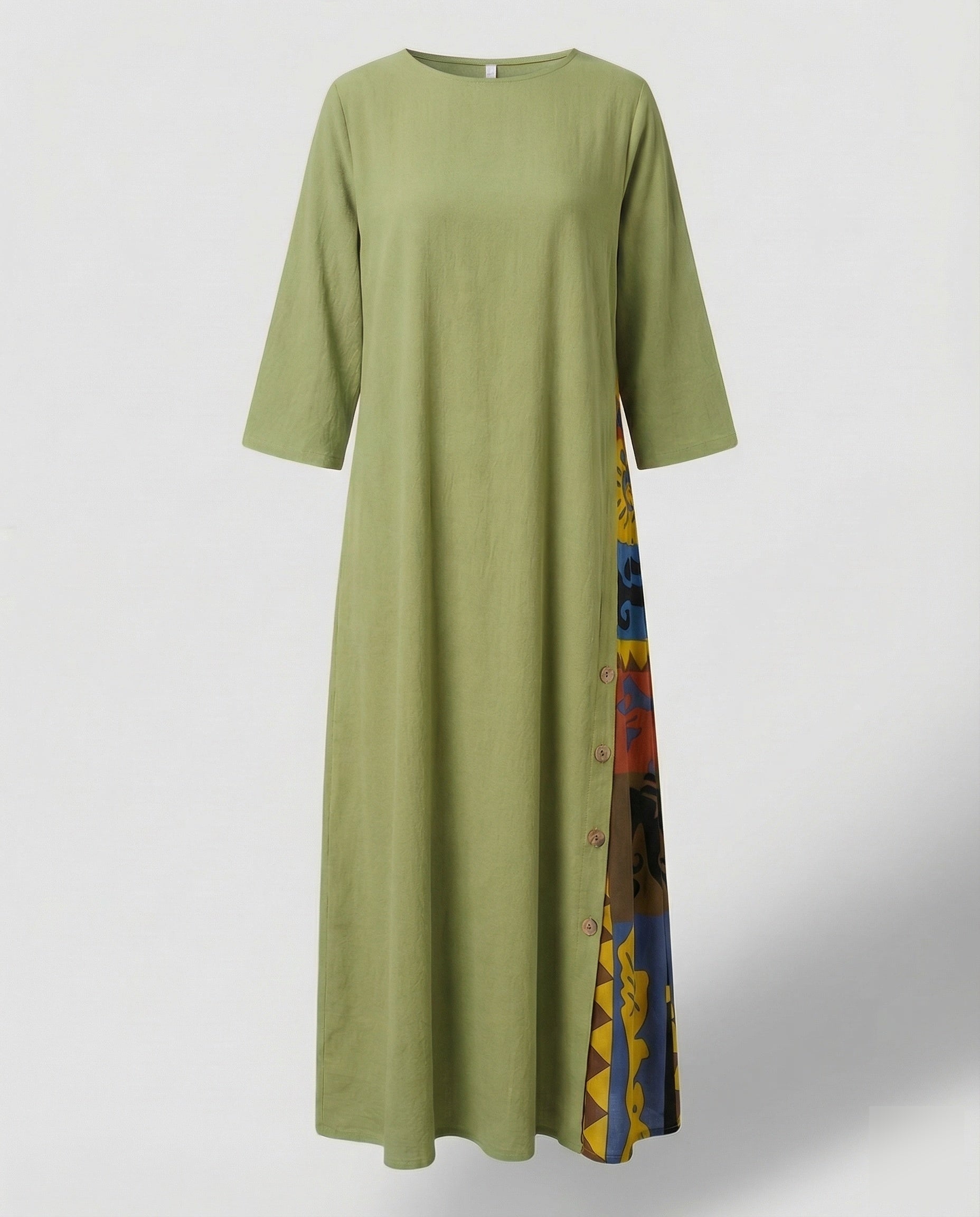 Robe maxi femme avec insert imprimé