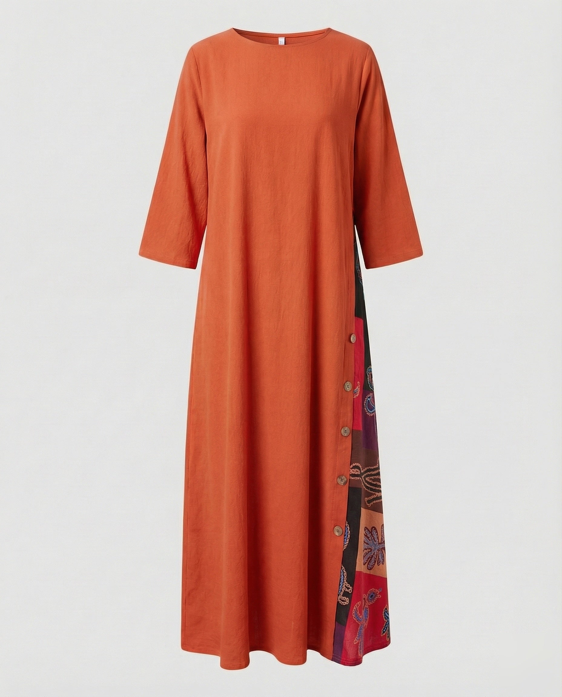 Robe maxi femme avec insert imprimé