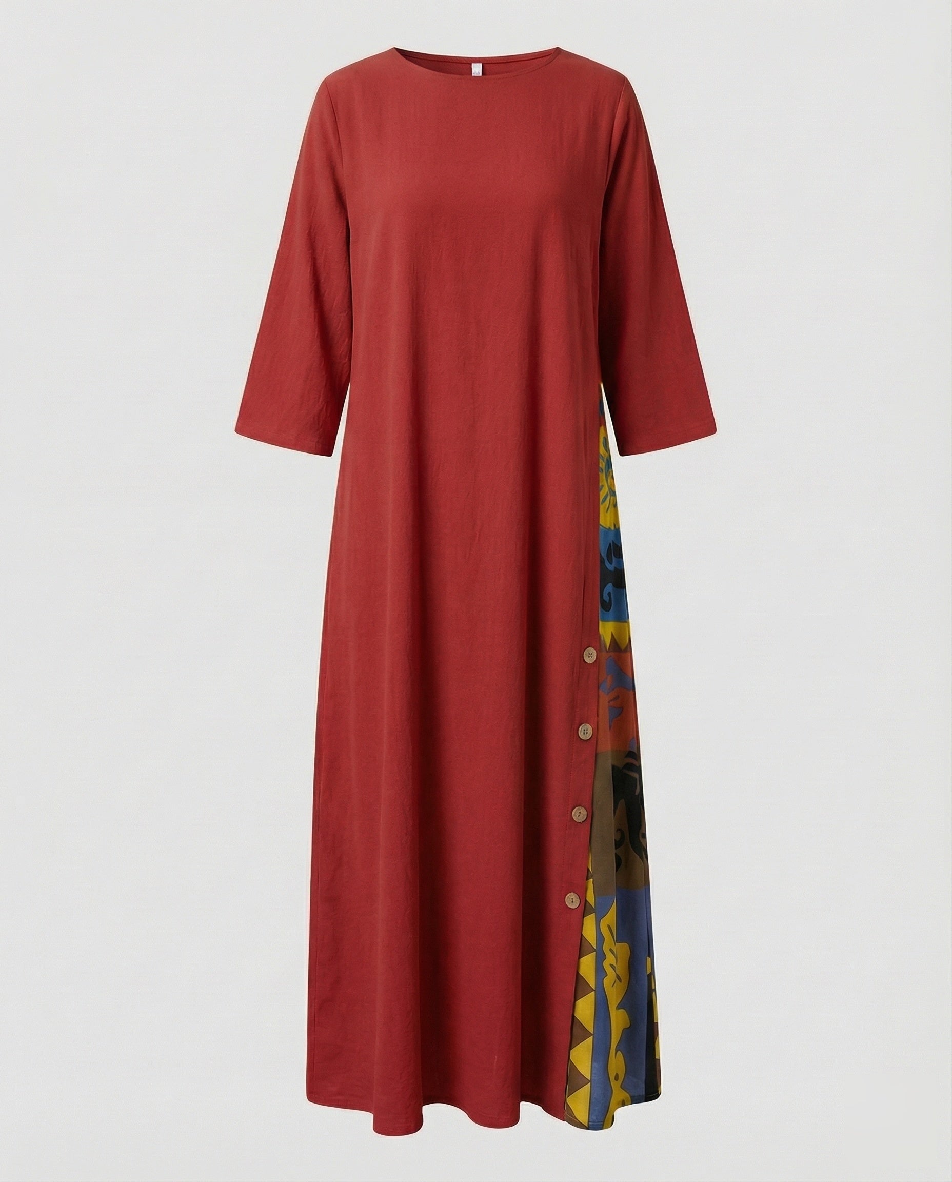 Robe maxi femme avec insert imprimé