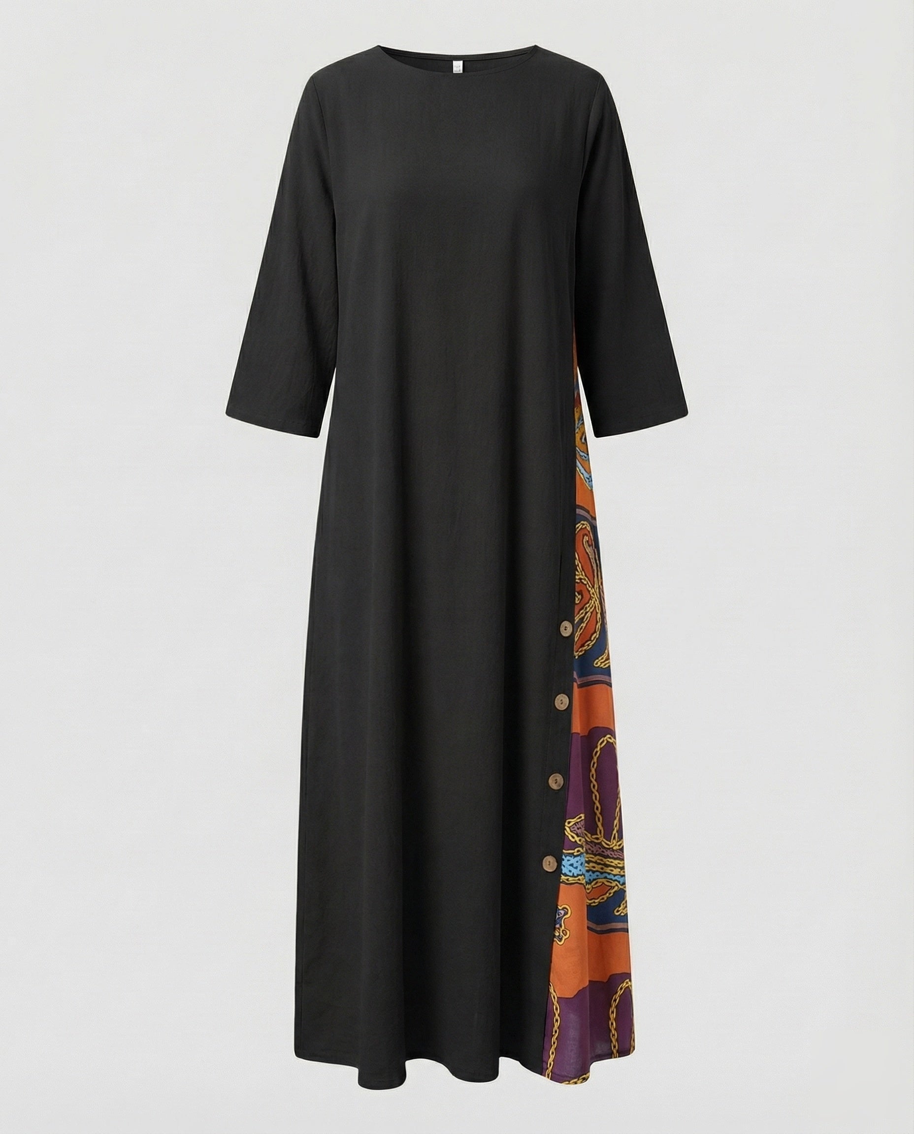 Robe maxi femme avec insert imprimé