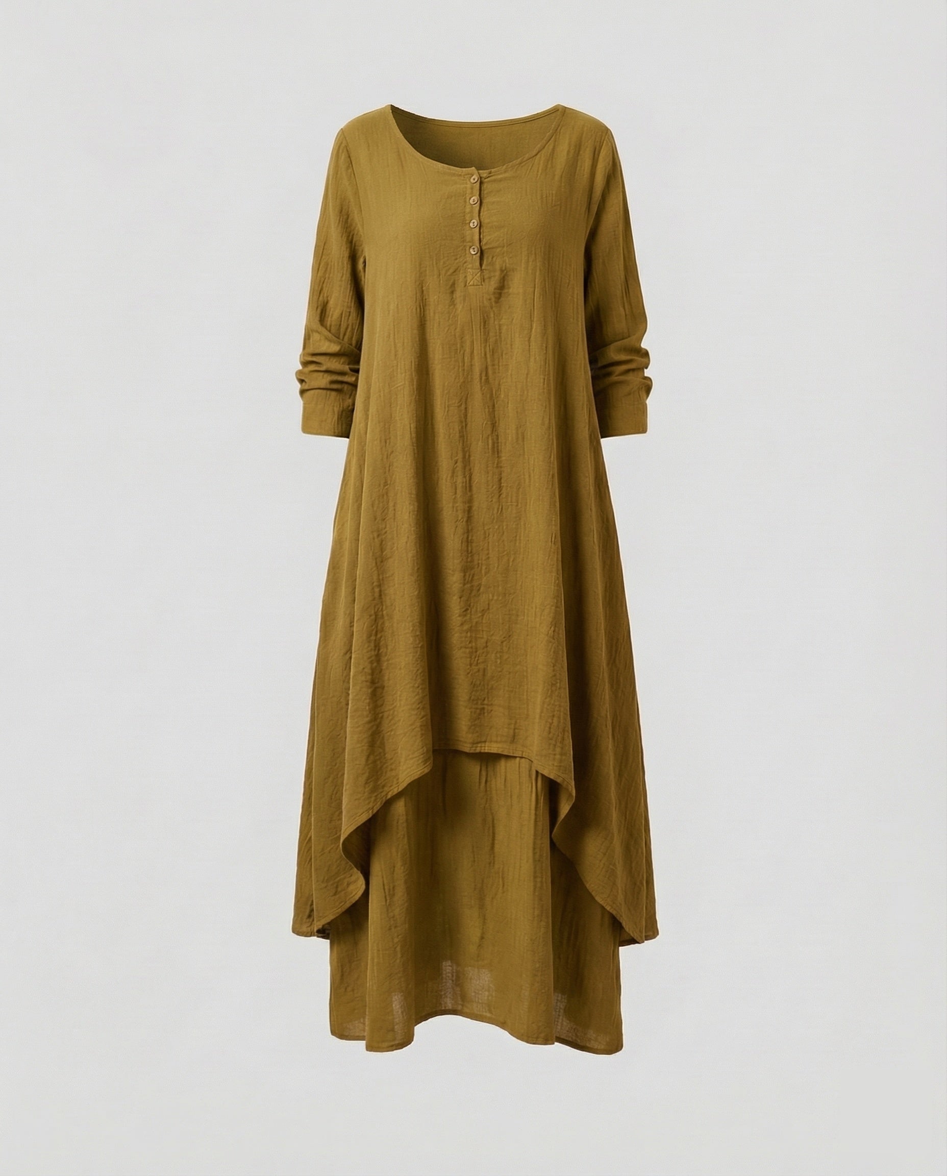 Robe maxi Boho à deux couches pour femmes en look lin