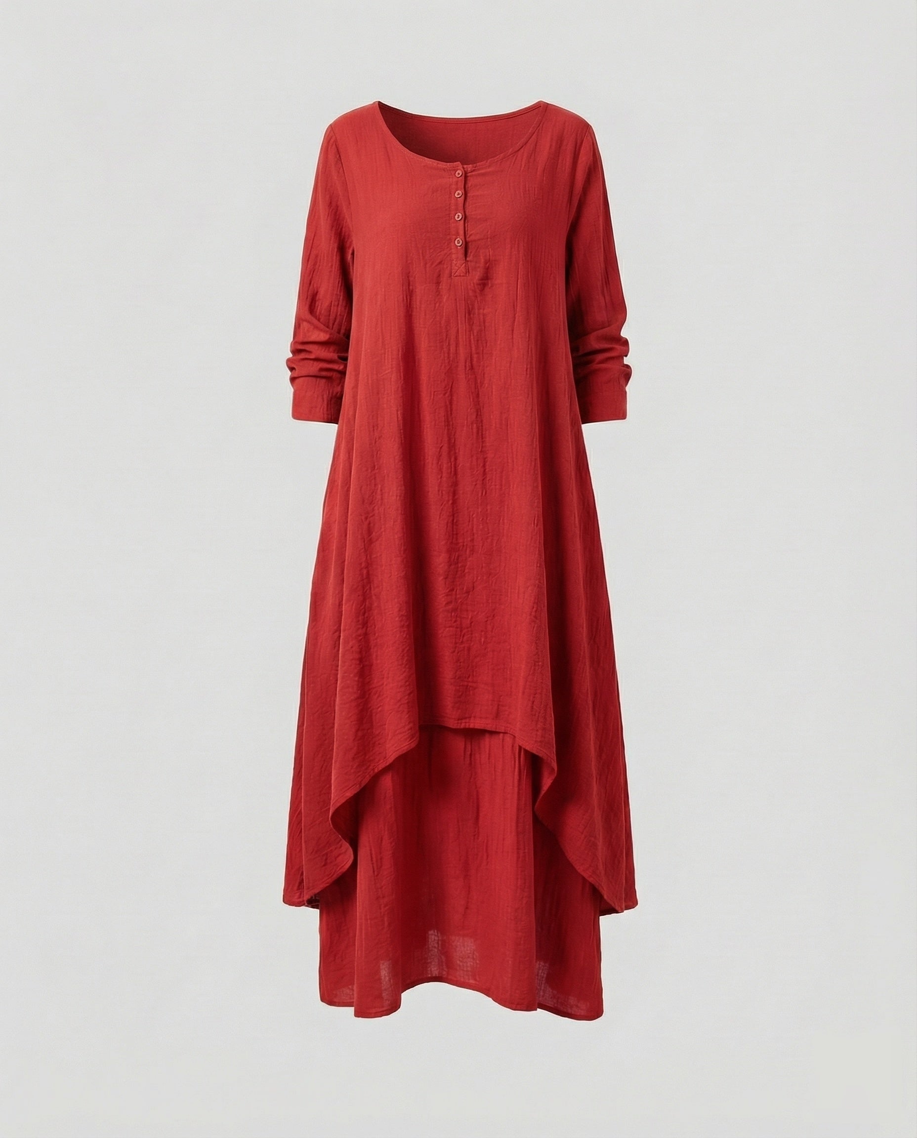 Robe maxi Boho à deux couches pour femmes en look lin