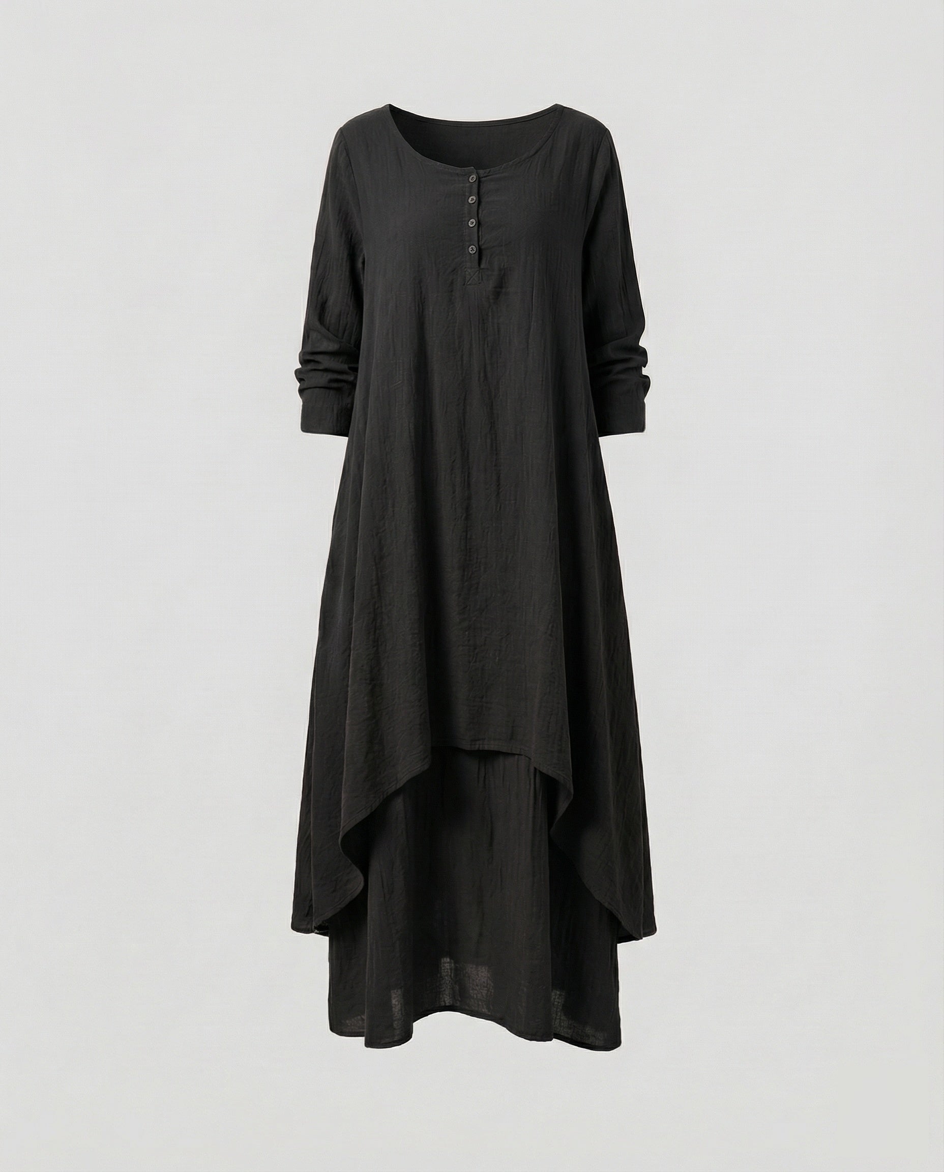 Robe maxi Boho à deux couches pour femmes en look lin