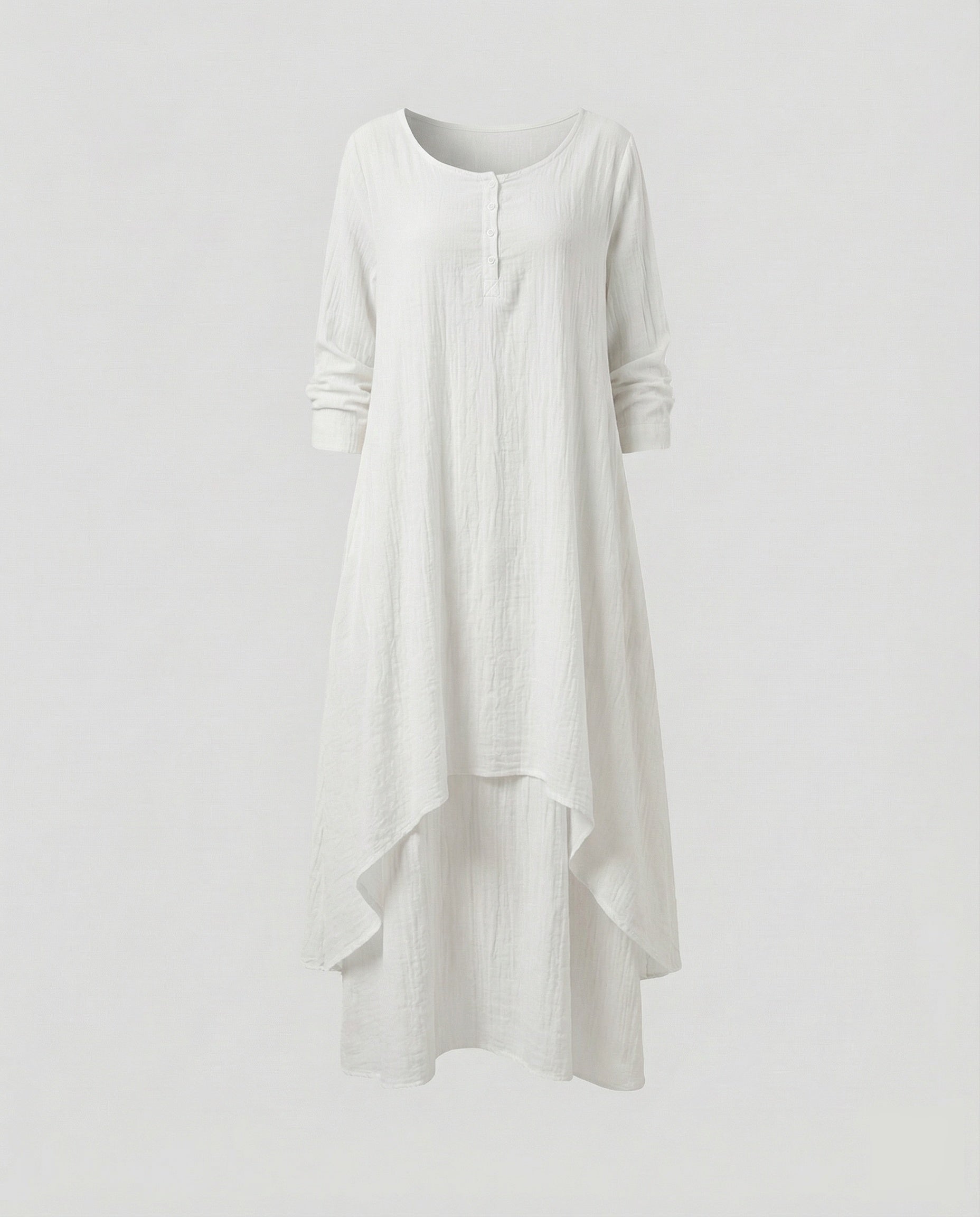 Robe maxi Boho à deux couches pour femmes en look lin