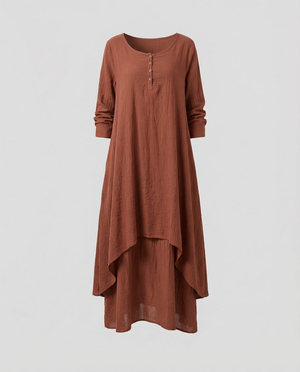 Robe maxi Boho à deux couches pour femmes en look lin