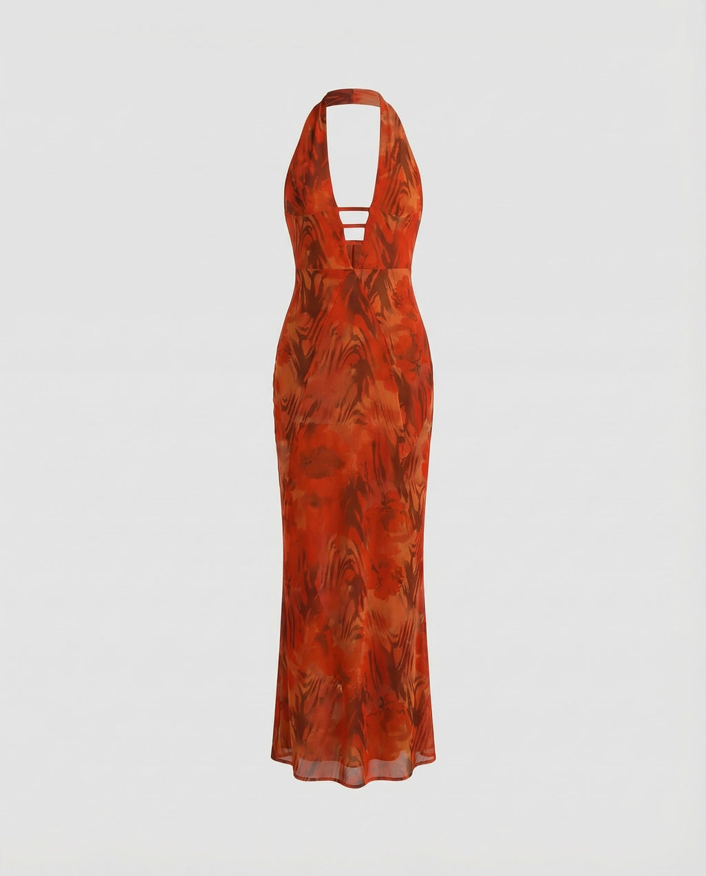 Robe maxi à dos nu pour femmes avec devant à œillets décoratifs