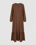 Robe maxi simple pour femmes avec volants