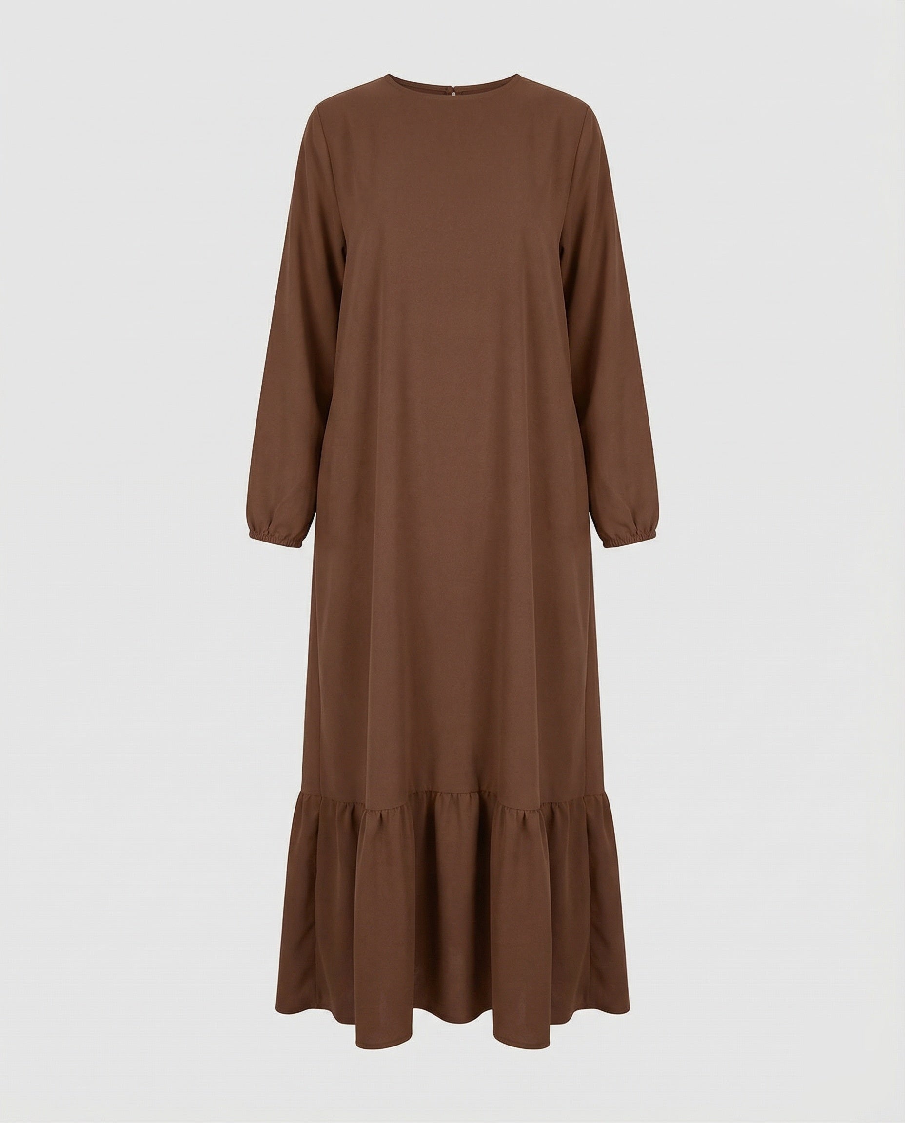 Robe maxi simple pour femmes avec volants