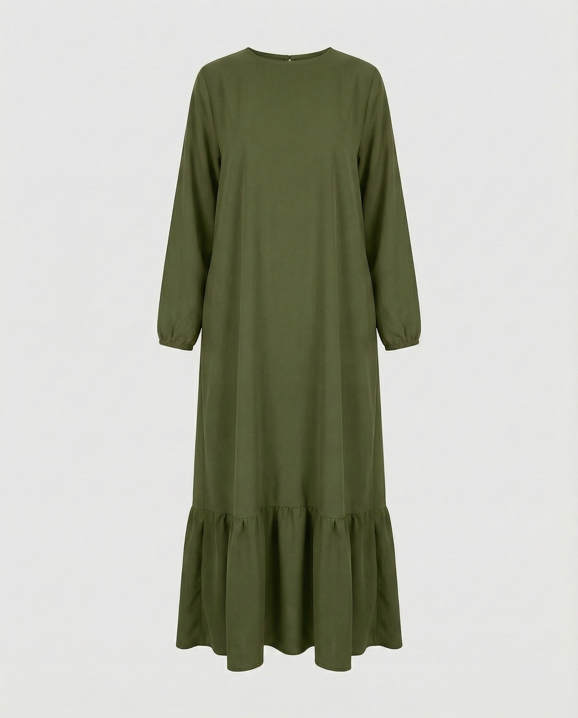 Robe maxi simple pour femmes avec volants