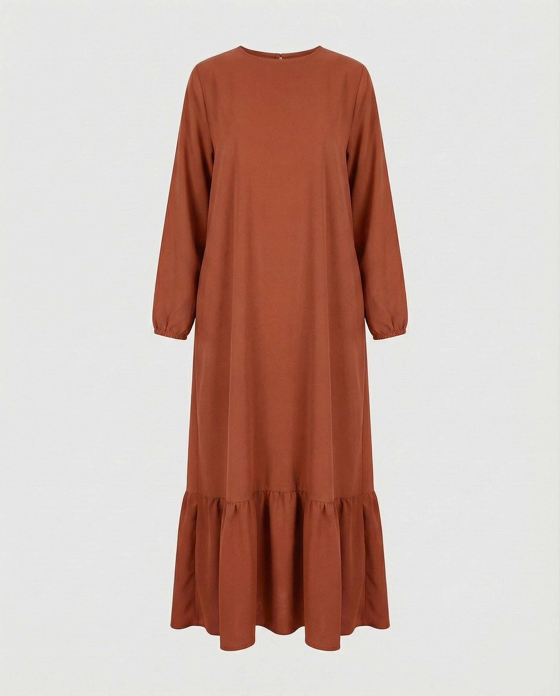 Robe maxi simple pour femmes avec volants
