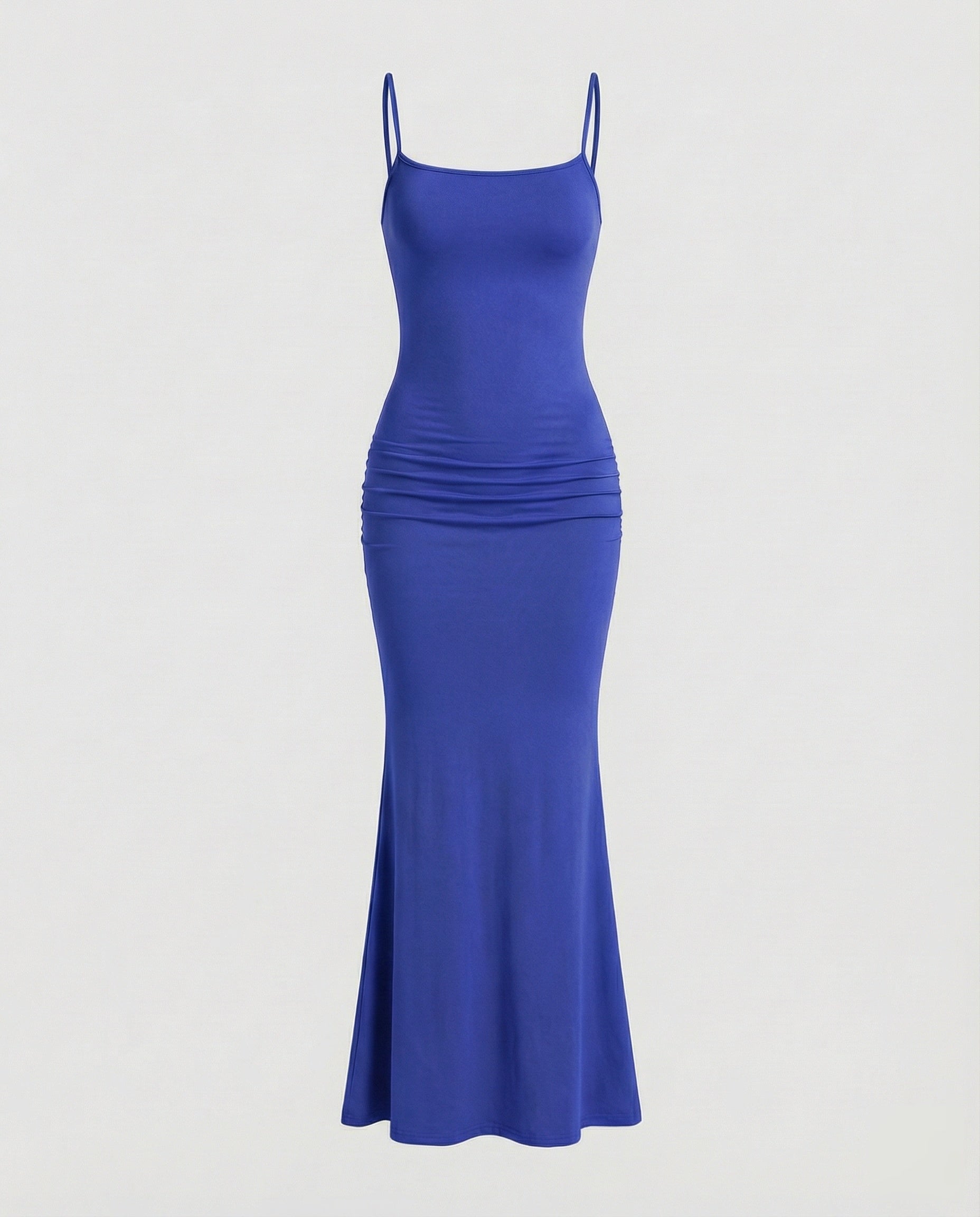Robe maxi pour femmes avec décolleté carré et ourlet en trompette