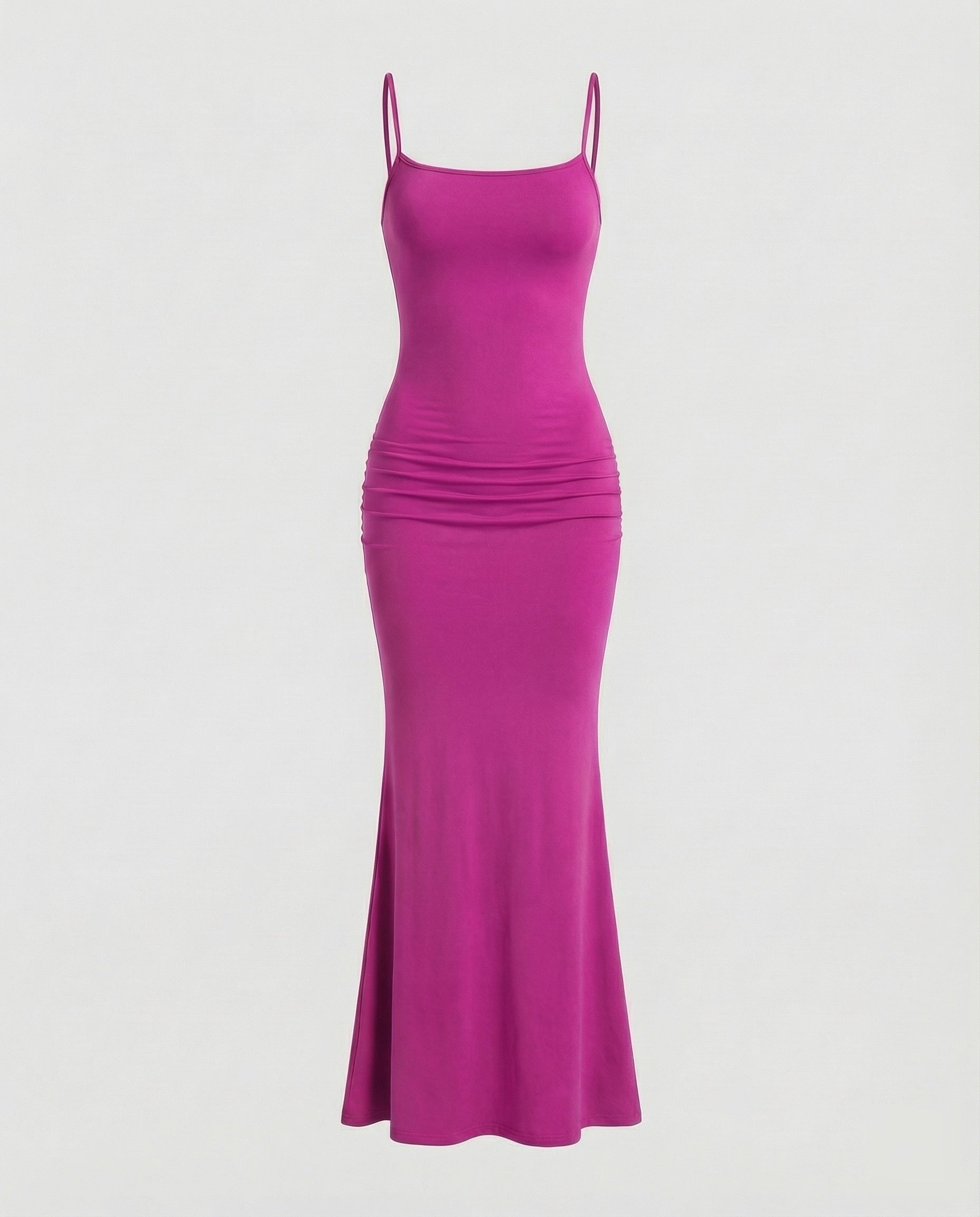 Robe maxi pour femmes avec décolleté carré et ourlet en trompette