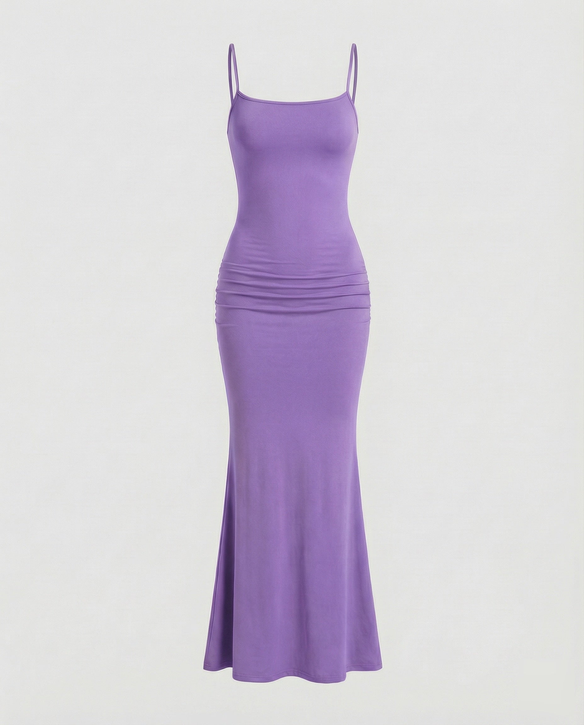 Robe maxi pour femmes avec décolleté carré et ourlet en trompette