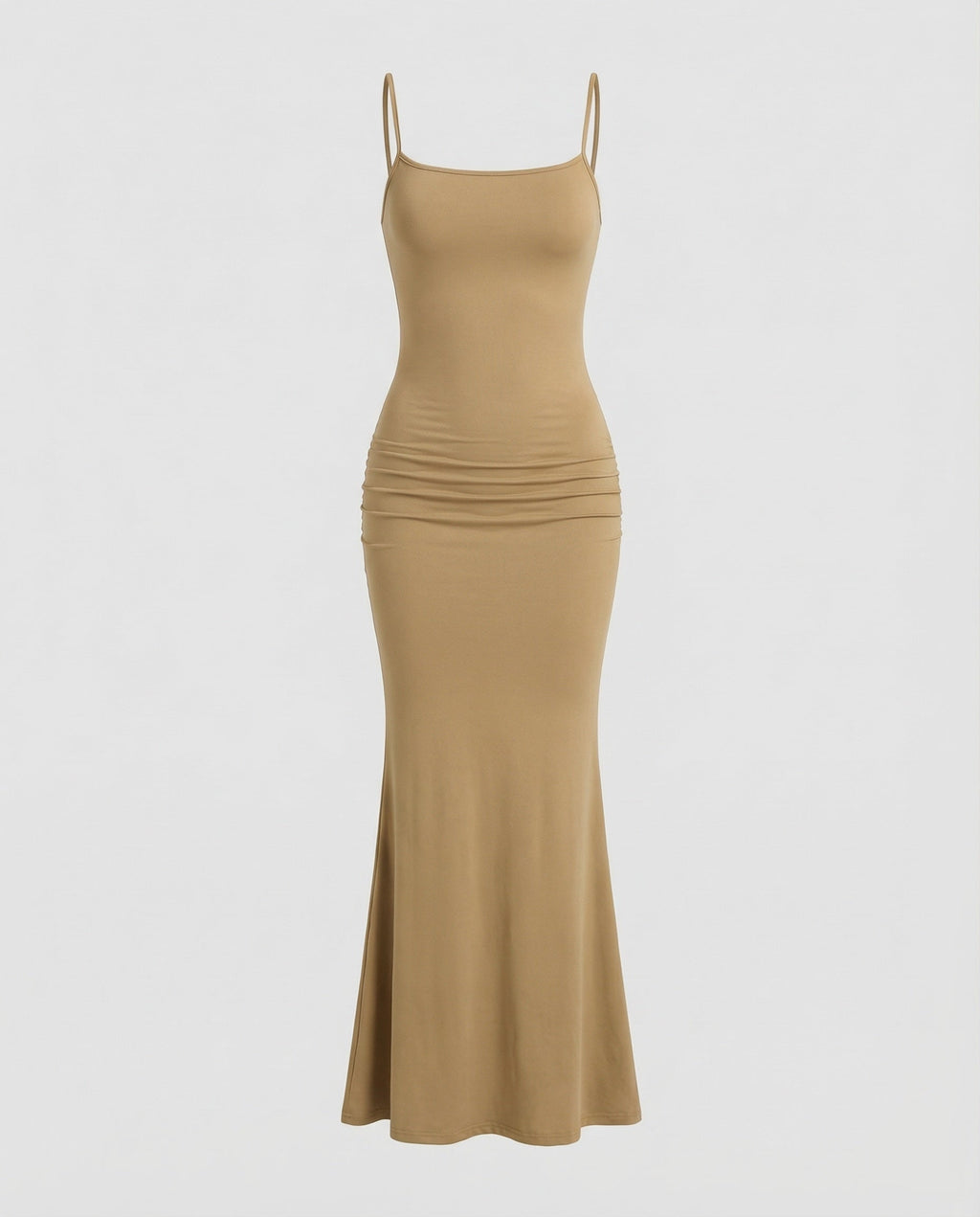 Robe maxi pour femmes avec décolleté carré et ourlet en trompette