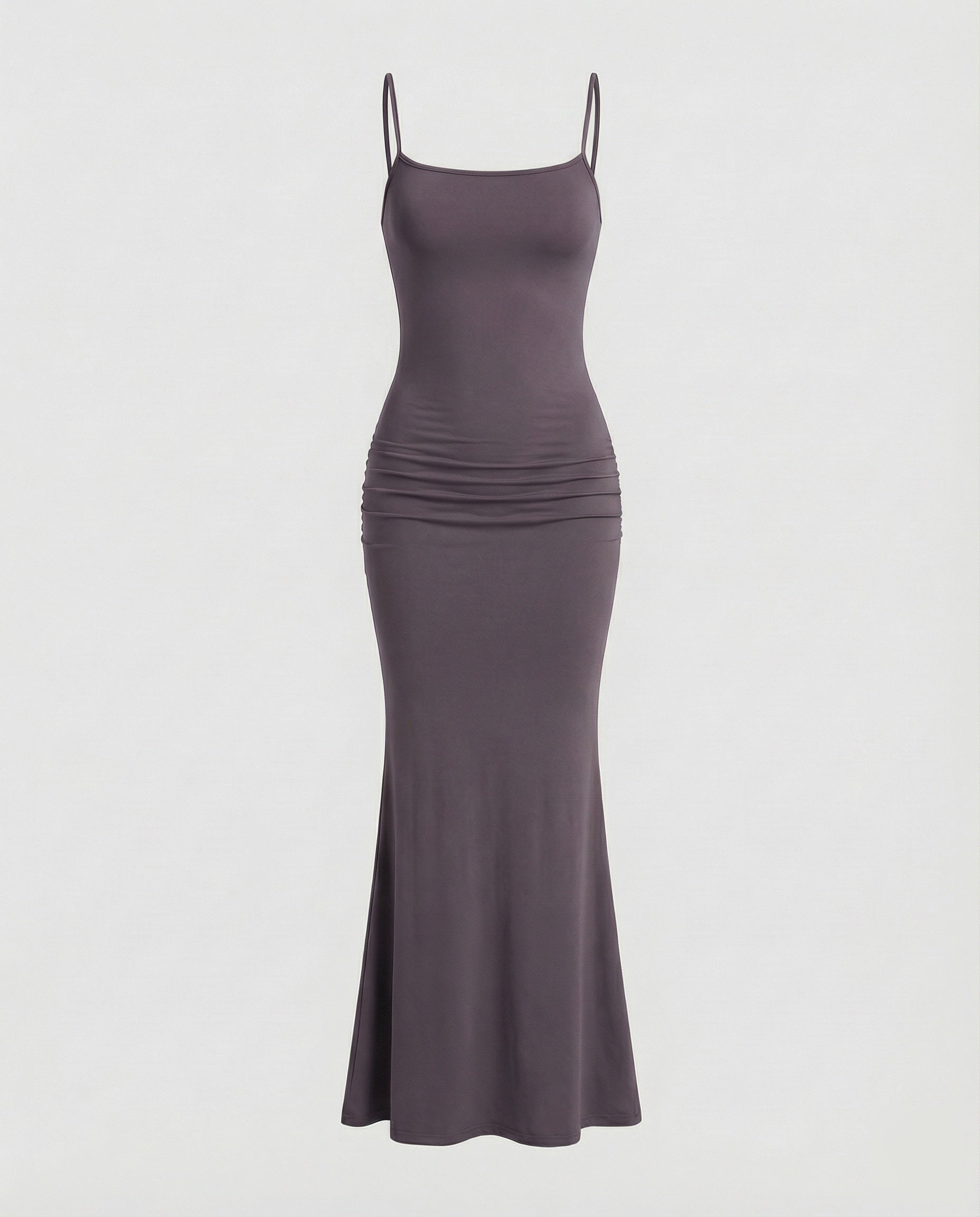 Robe maxi pour femmes avec décolleté carré et ourlet en trompette