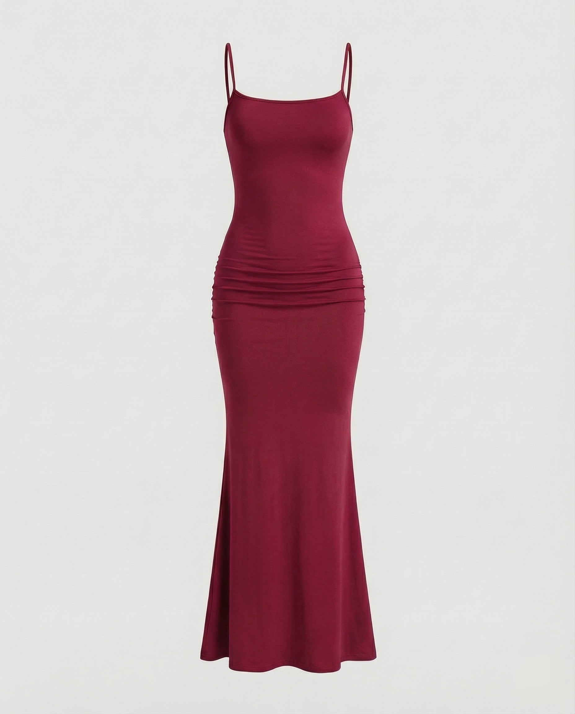 Robe maxi pour femmes avec décolleté carré et ourlet en trompette