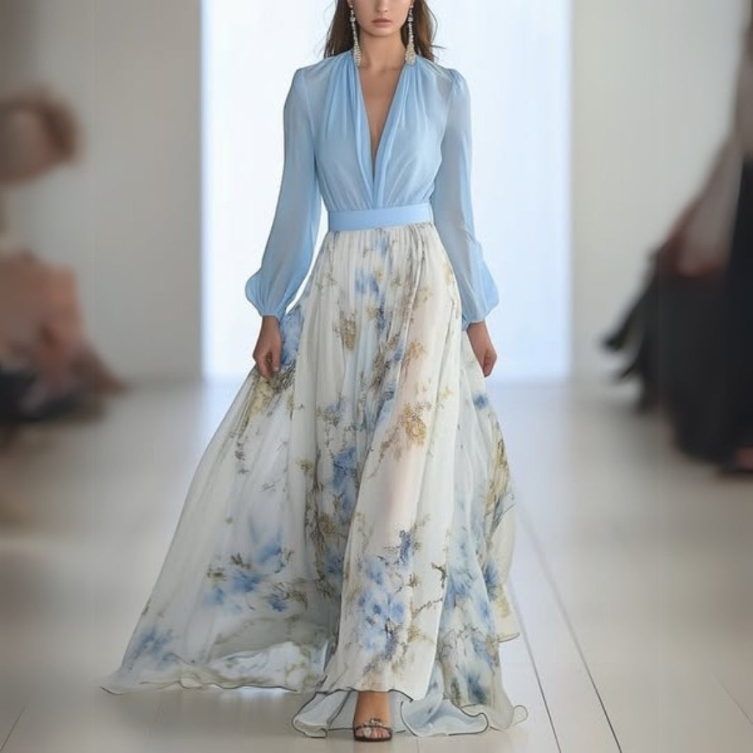 Robe Maxi Élégante à Fleurs pour l'Été
