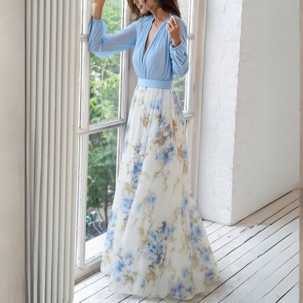 Robe Maxi Élégante à Fleurs pour l'Été