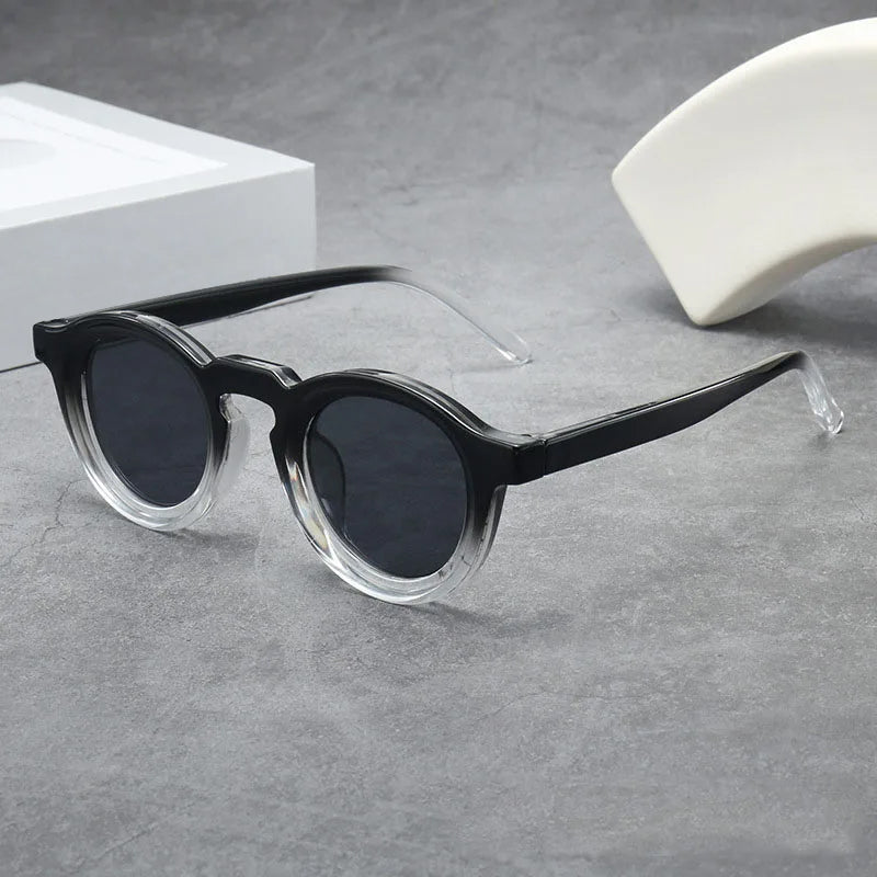 Lunettes de Soleil Ronde Rétro Monture Petite Protection UV400 Unisexe Verres Teintés