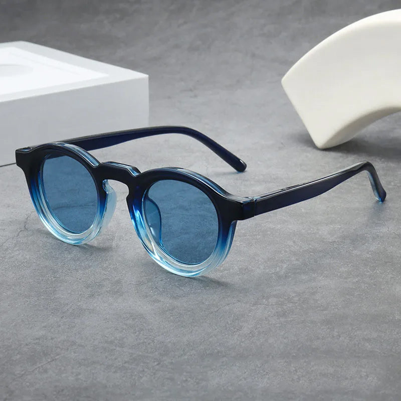 Lunettes de Soleil Ronde Rétro Monture Petite Protection UV400 Unisexe Verres Teintés