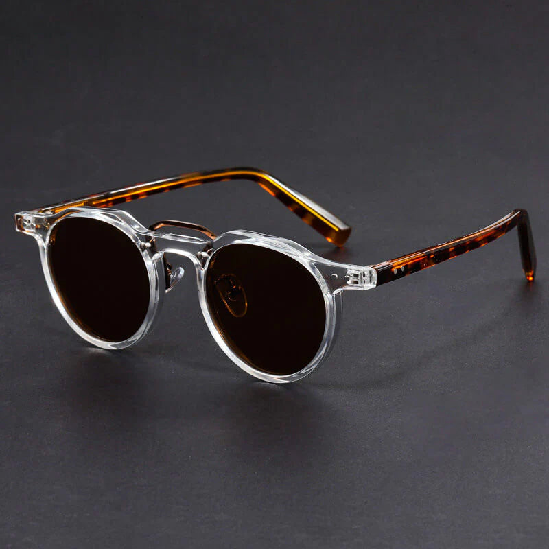 Lunettes de Soleil Rondes Vintage avec Monture en Métal et Protection UV400 pour Adultes