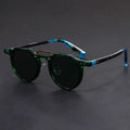 Lunettes de Soleil Rondes Vintage avec Monture en Métal et Protection UV400 pour Adultes