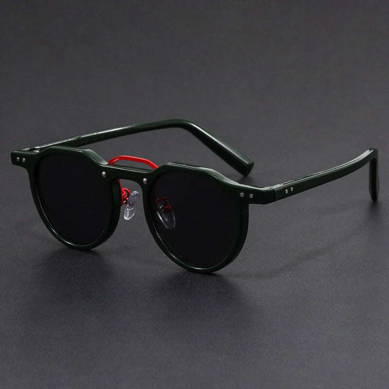 Lunettes de Soleil Rondes Vintage avec Monture en Métal et Protection UV400 pour Adultes
