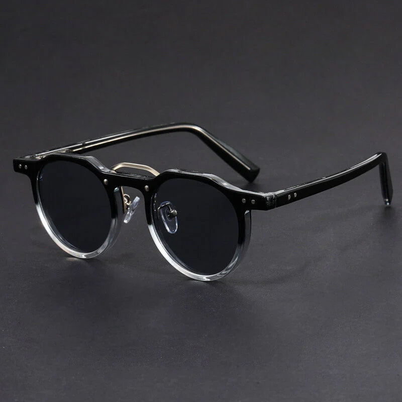 Lunettes de Soleil Rondes Vintage avec Monture en Métal et Protection UV400 pour Adultes