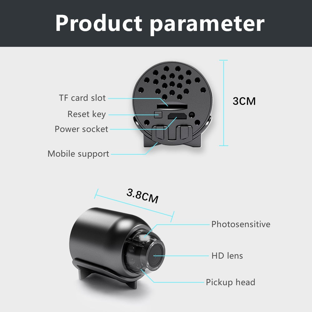 LuxVision Elite Mini Caméra | Surveillance sans fil 1080P HD pour une surveillance discrète