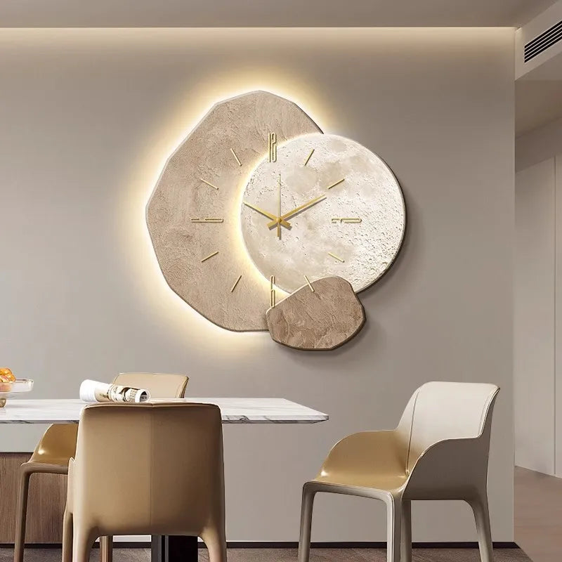 Horloge Murale Luxe Scandinave – Design Moderne avec Éclairage