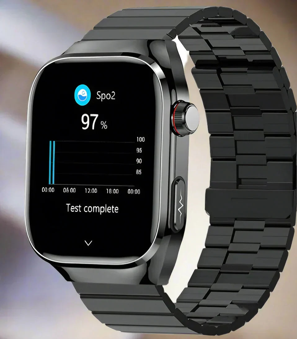 Montre Connectée Avancée pour la Santé avec ECG, Suivi de la Glycémie, Écran AMOLED de 2,04 Pouces – Tracker de Fitness Étanche