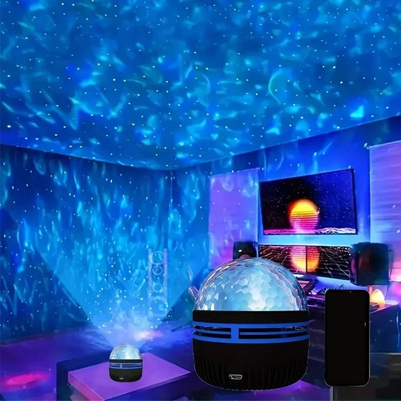 Projecteur d'Aurore Boréale Polariva avec Synchronisation Musicale et Télécommande pour Éclairage Ambiant RGB