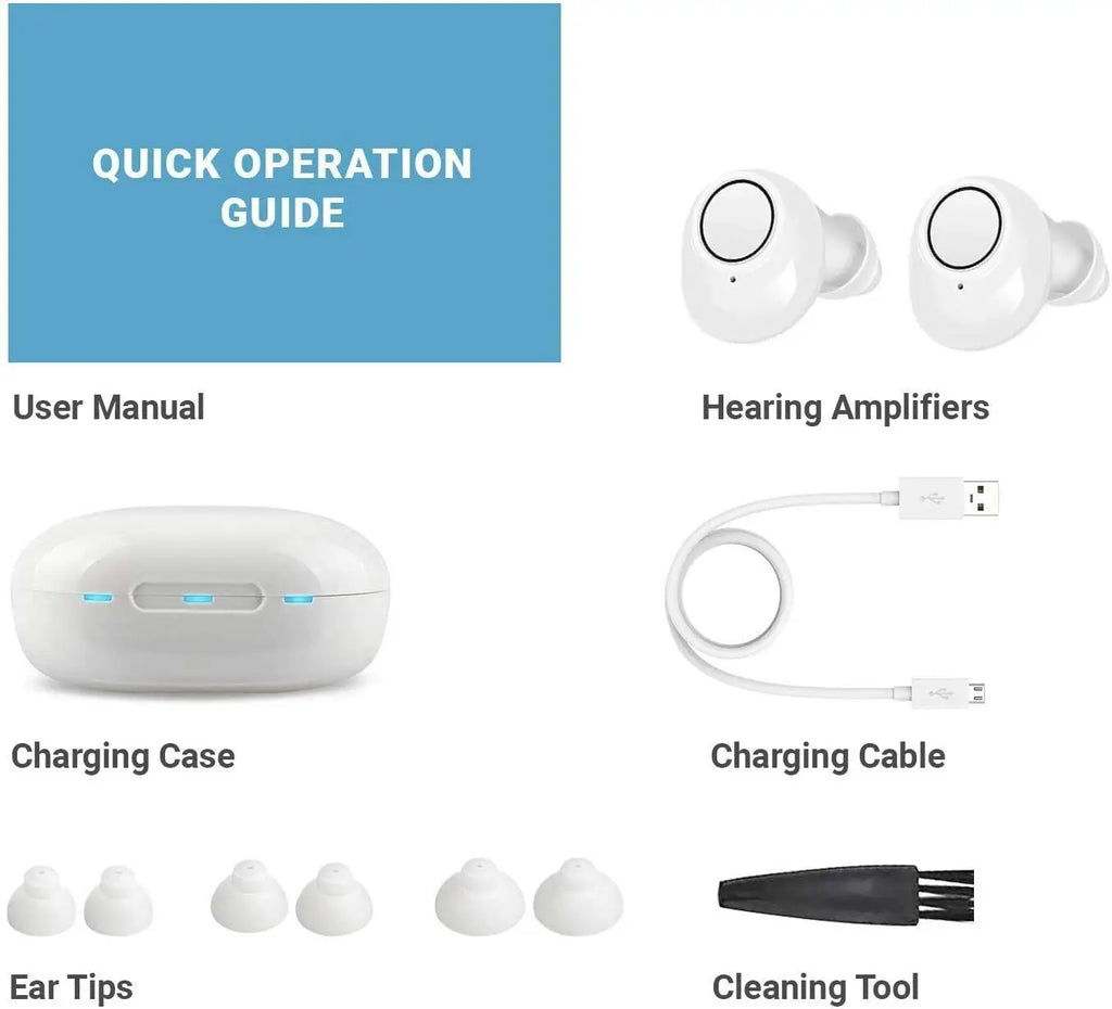 Appareils Auditifs Bluetooth avec Contrôle par Application – Rechargeables, Design Compact pour une Clarté Sonore Améliorée et Plusieurs Modes d'Écoute